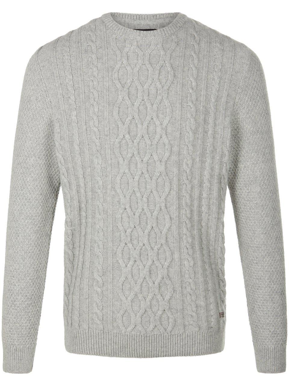 Barbour Trui ronde hals en kabelmotief Van grijs