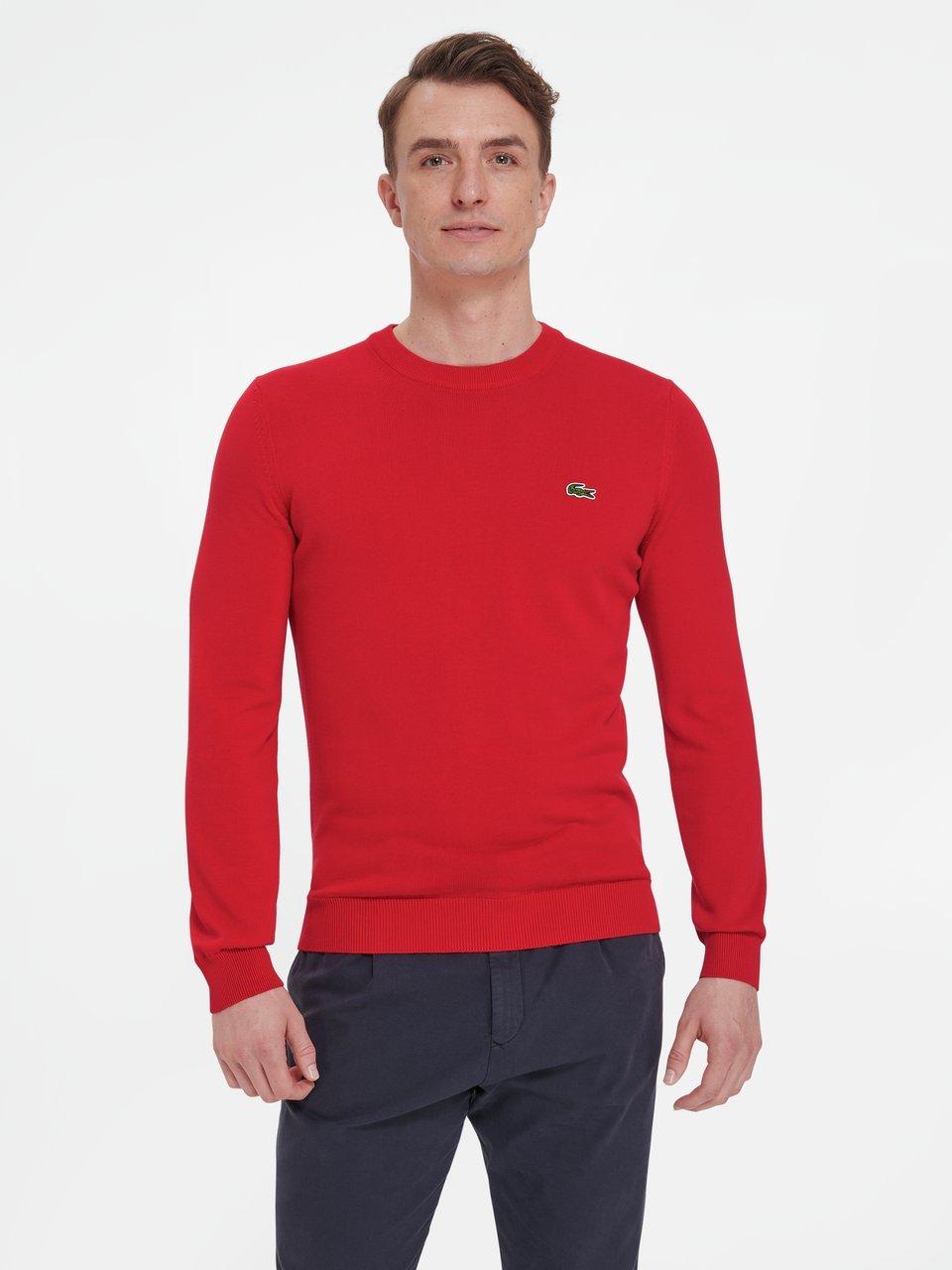 Pull rouge lacoste discount homme