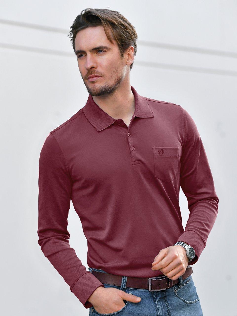 Poloshirt lange mouwen Van Bugatti rood