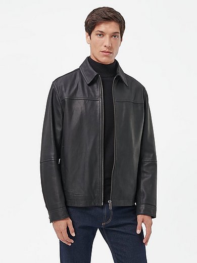 BOSS - Leather jacket Jomir - black