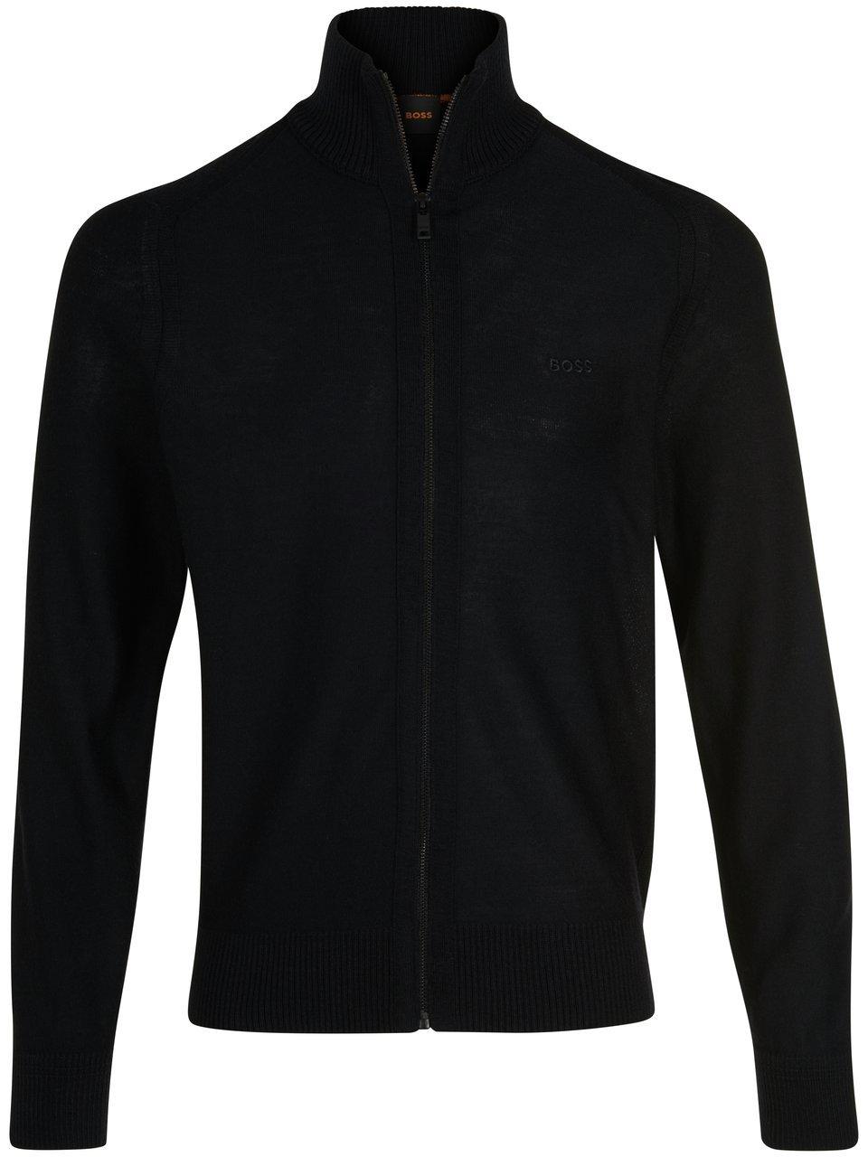 BOSS - Strickjacke mit Stehkragen