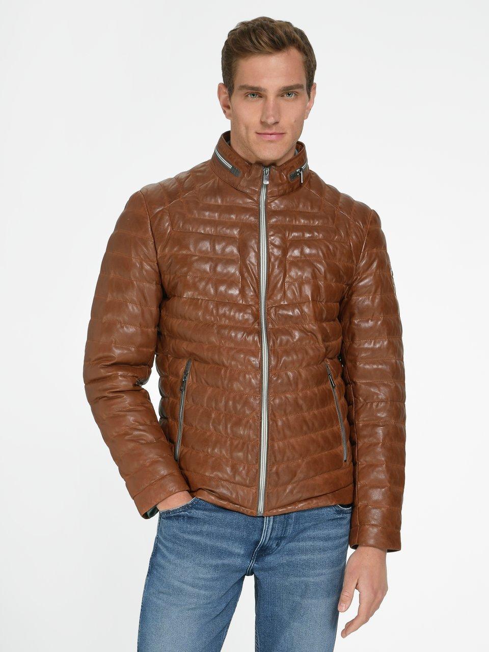 Milestone La veste en cuir cognac
