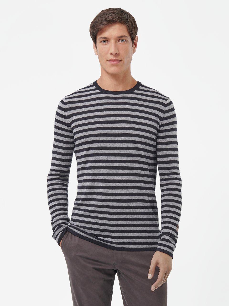 Mos Mosh - Round neck top with stripes - black/grey