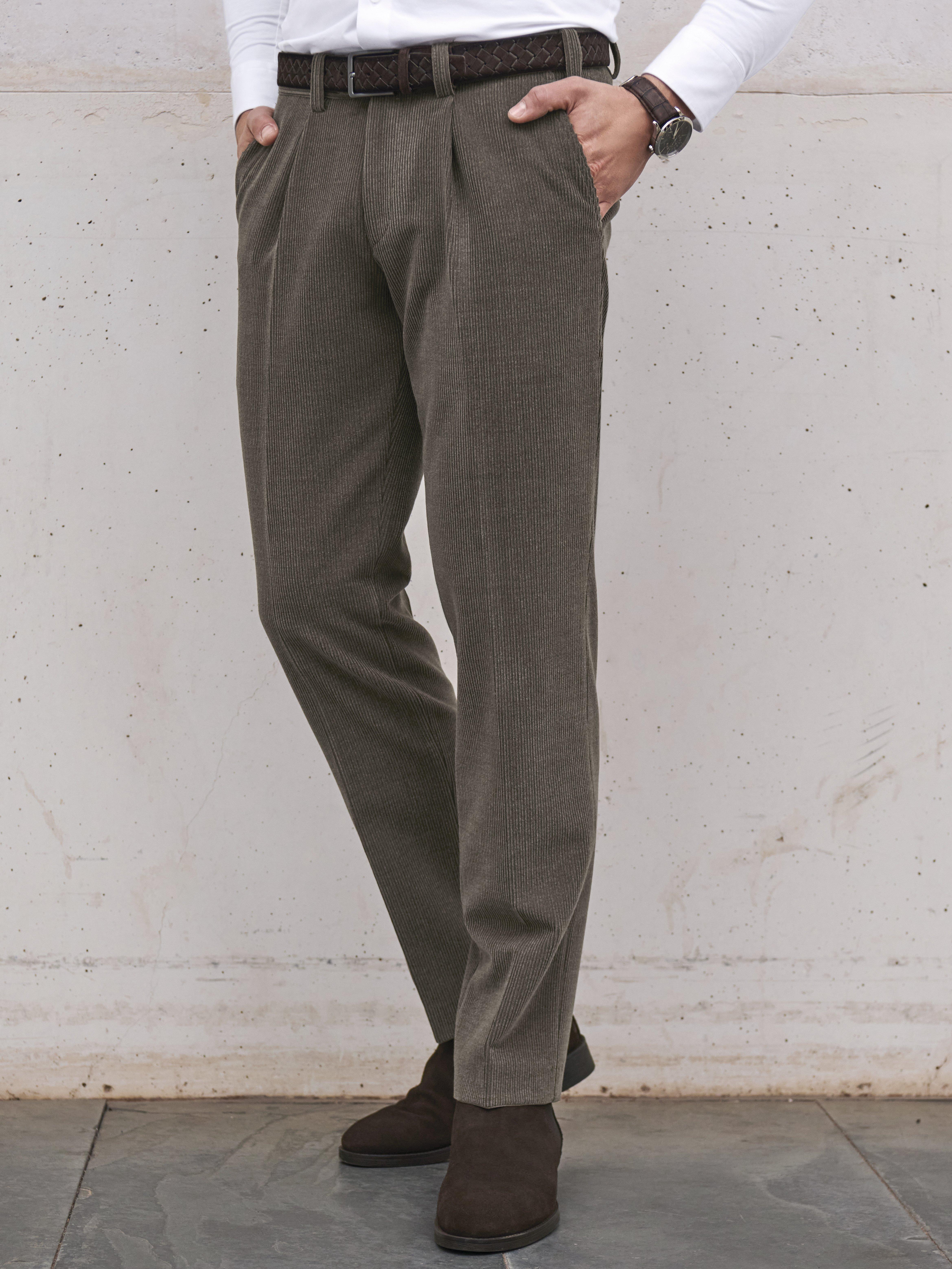 Pleated beige dark trousers Luis Eurex by - - Brax design