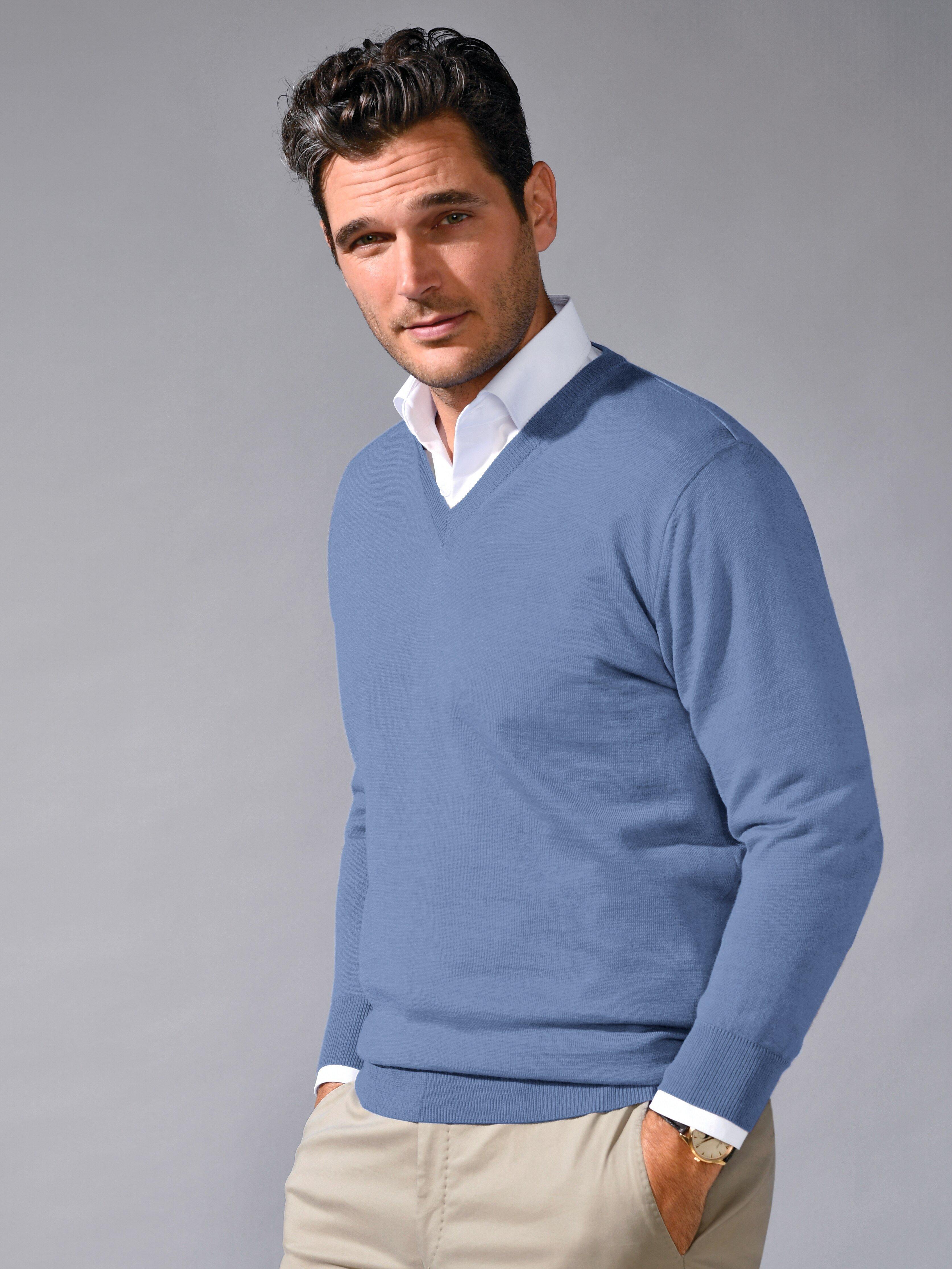 Peter Hahn - V-Pullover aus 100% Schurwolle-Merino extrafein