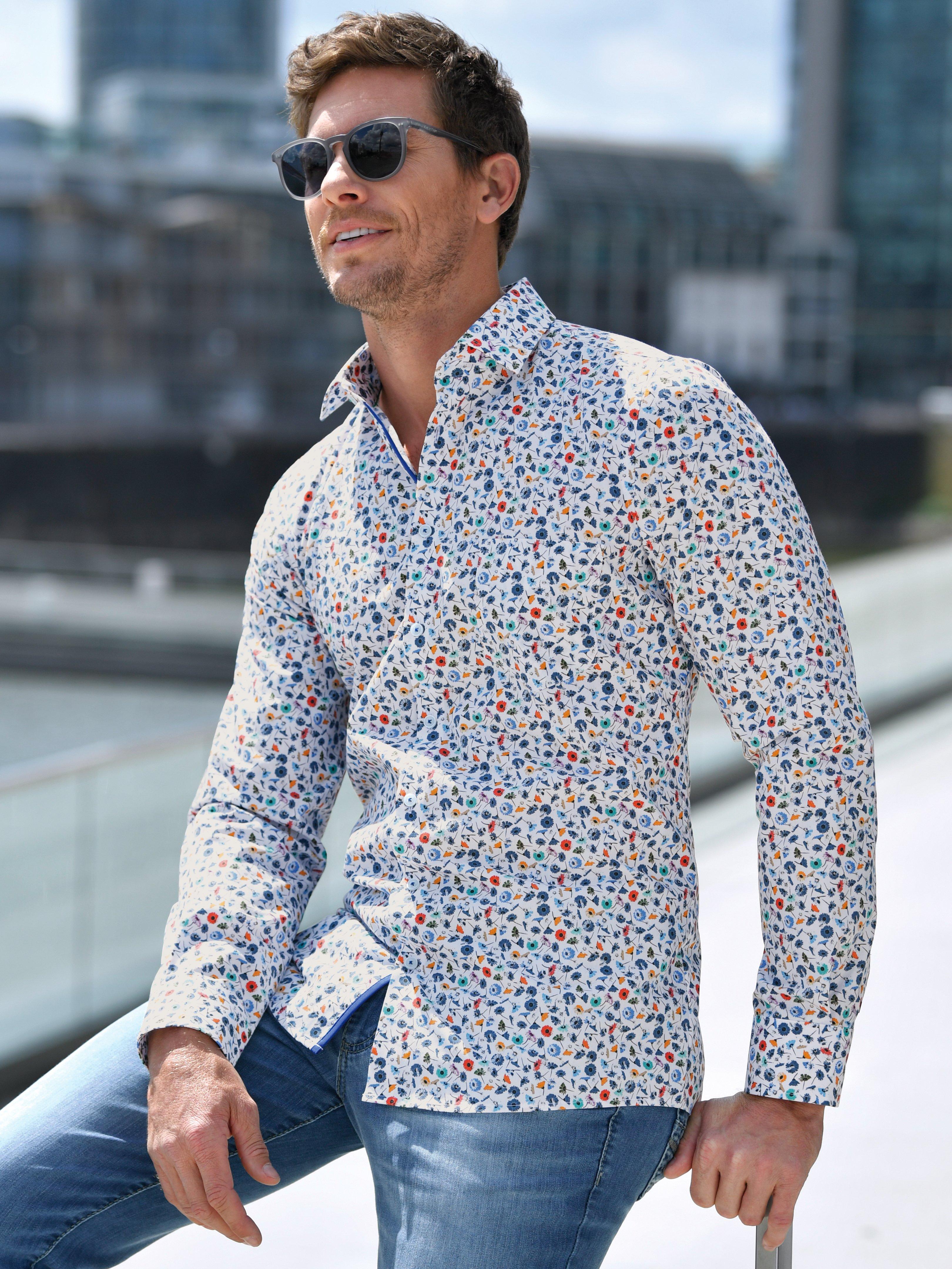 Pure - Overhemd van 100% katoen met bloemenprint