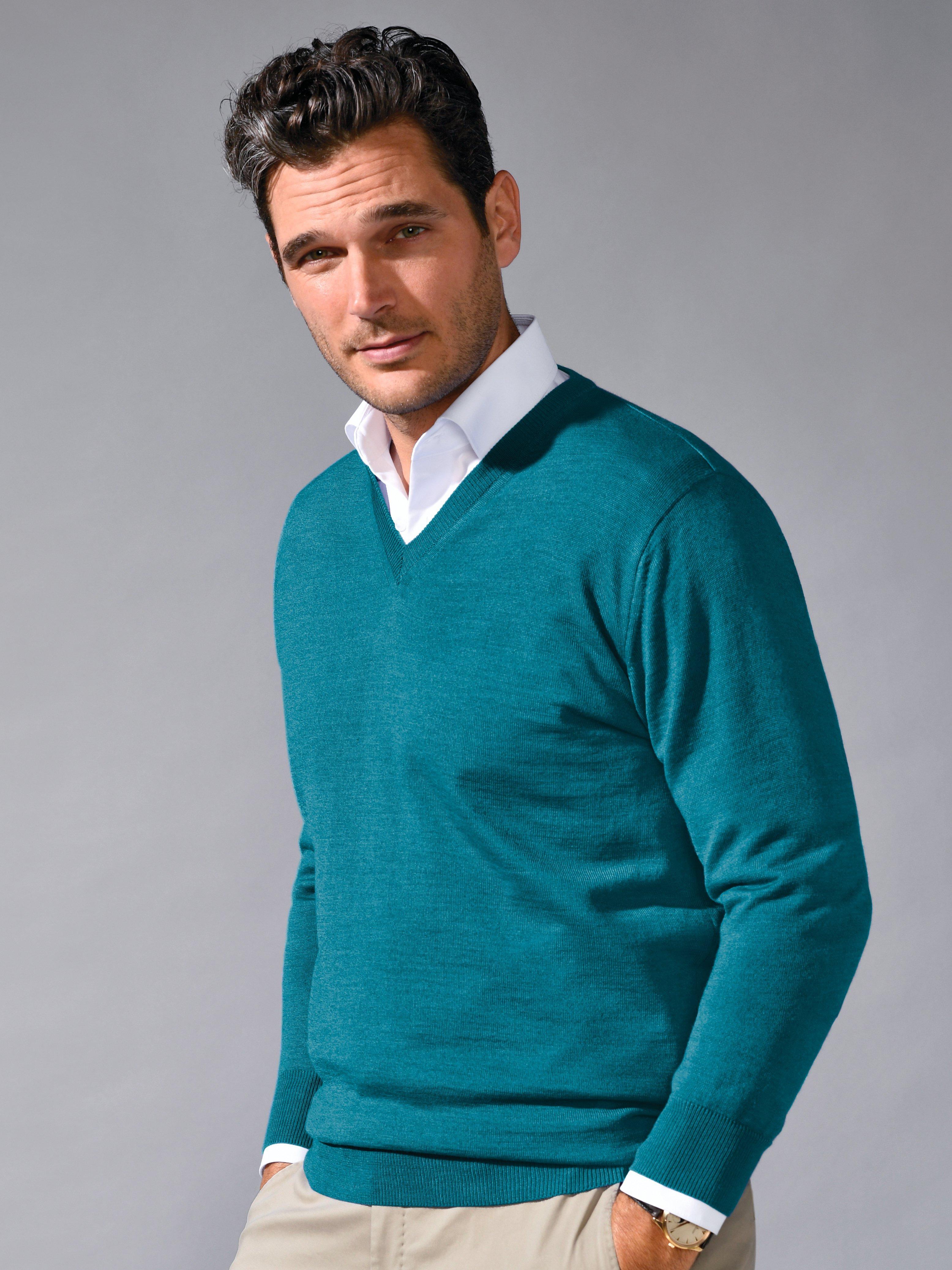 Peter Hahn - V-Pullover aus 100% Schurwolle-Merino extrafein