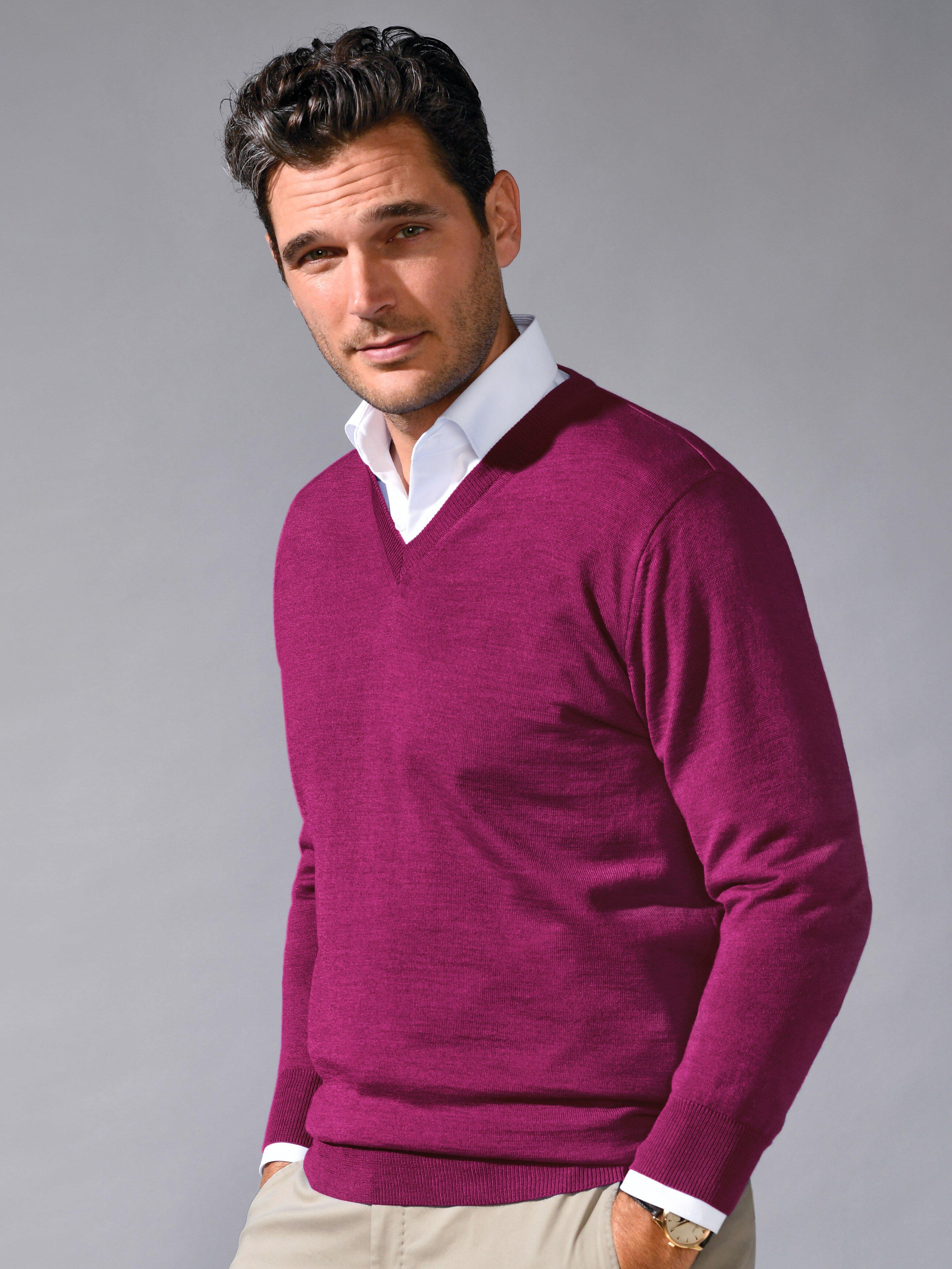 Peter Hahn - V-Pullover aus 100% Schurwolle-Merino extrafein