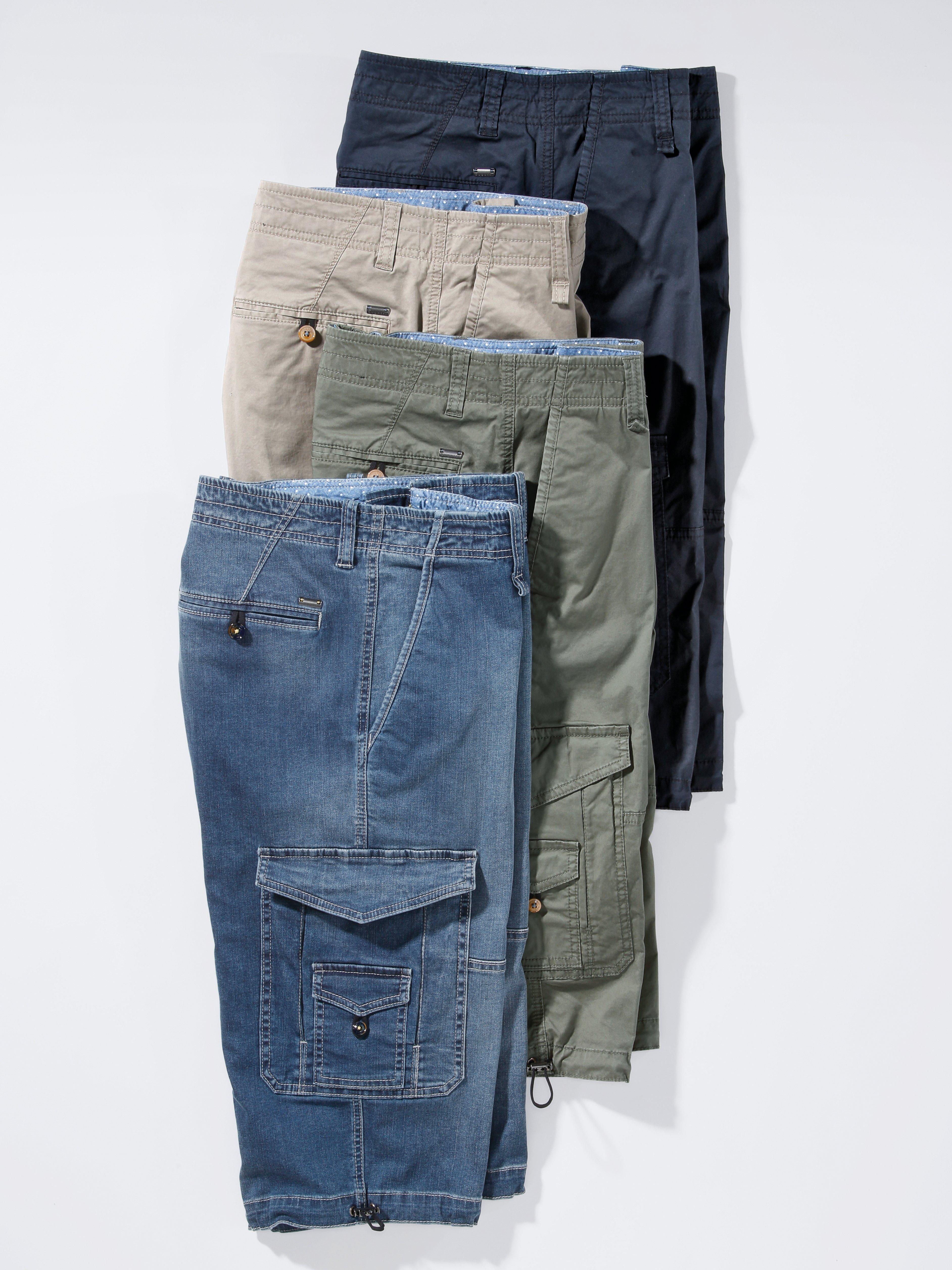 Bugatti - Cargo-jeansbermuda van denim met Pima Cotton