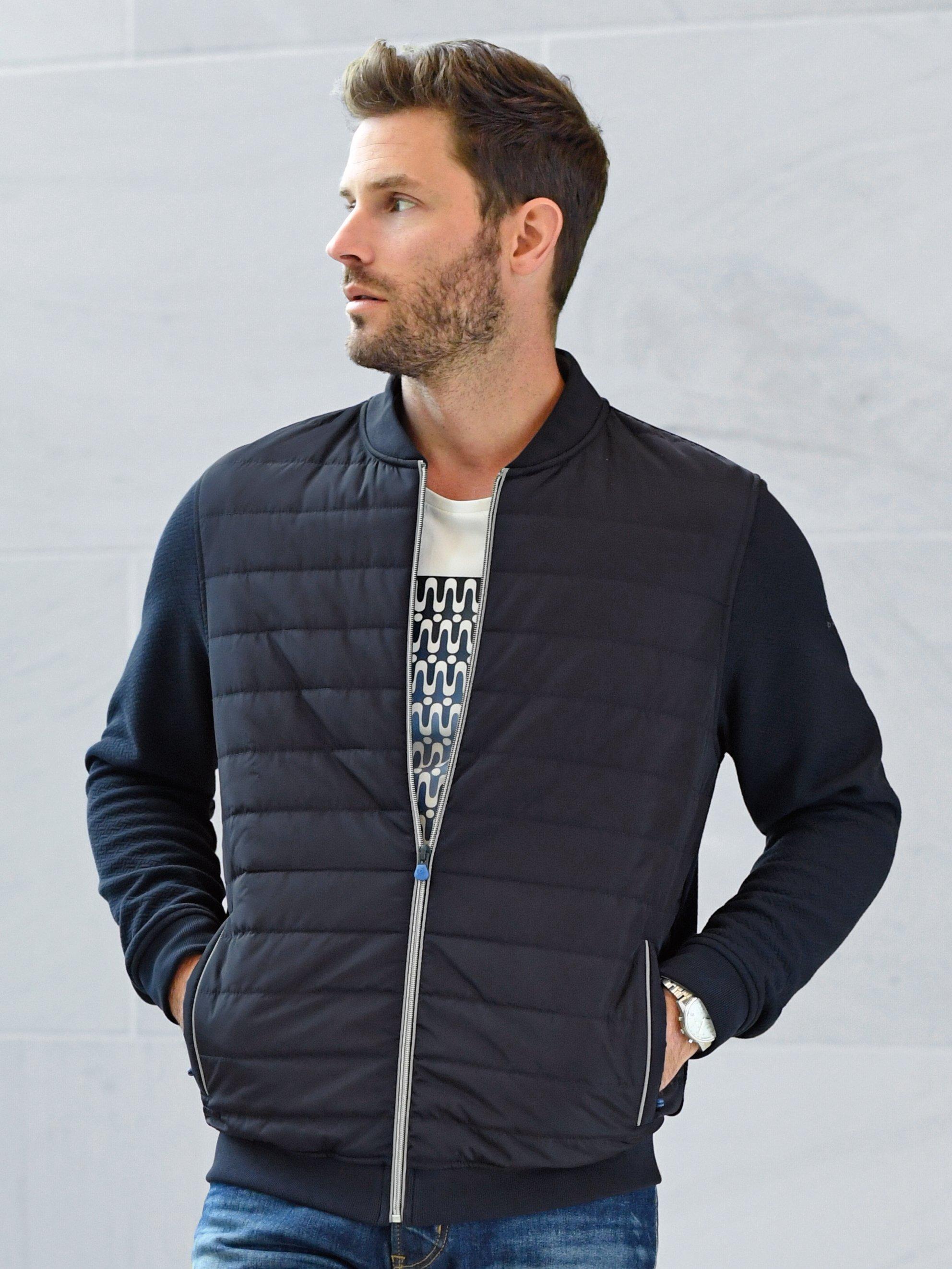 Bugatti - Sweatvest in blousonmodel met collegekraag