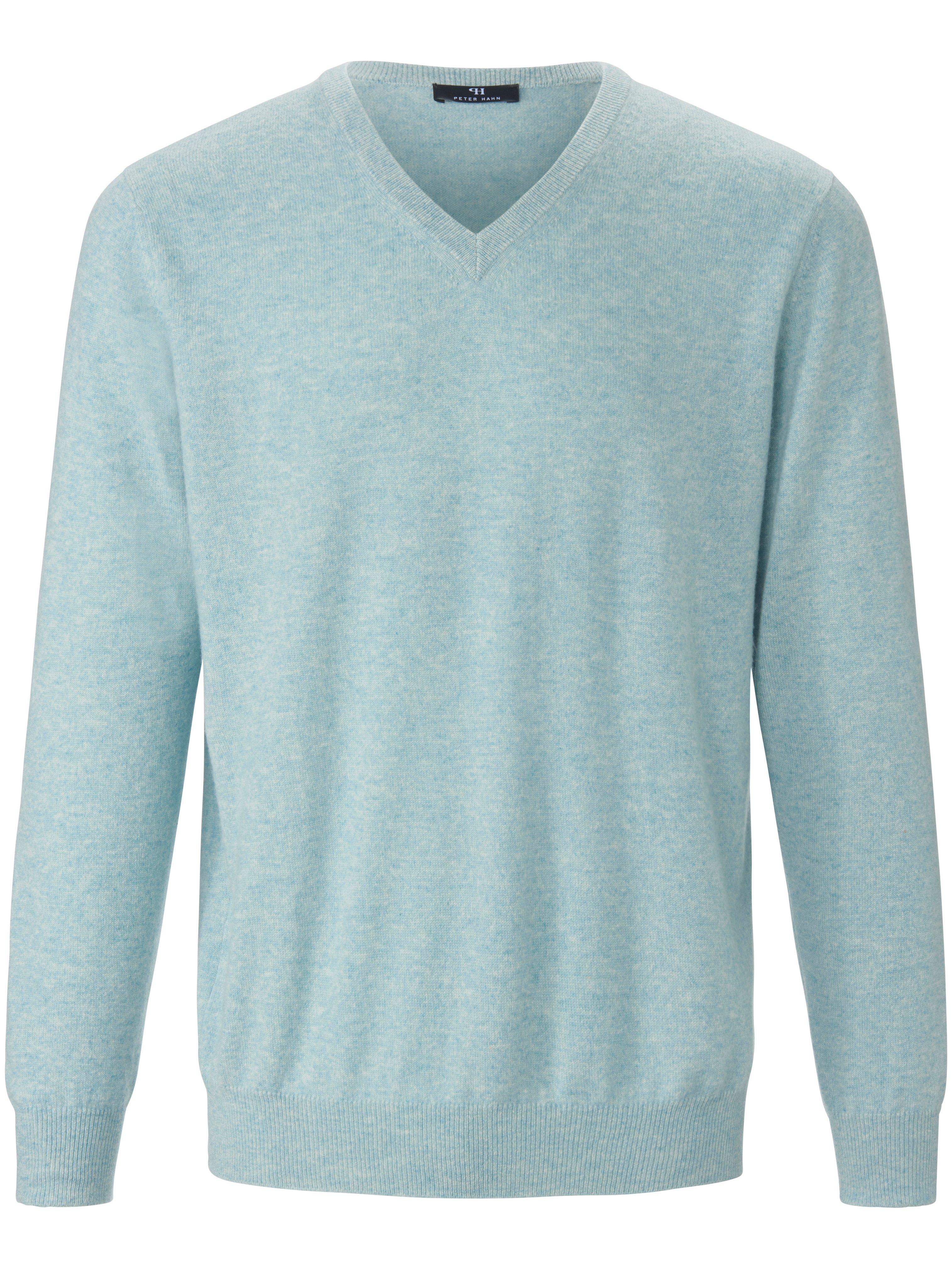 Trui V-hals 100% premium-kasjmier Van Peter Hahn Cashmere turquoise