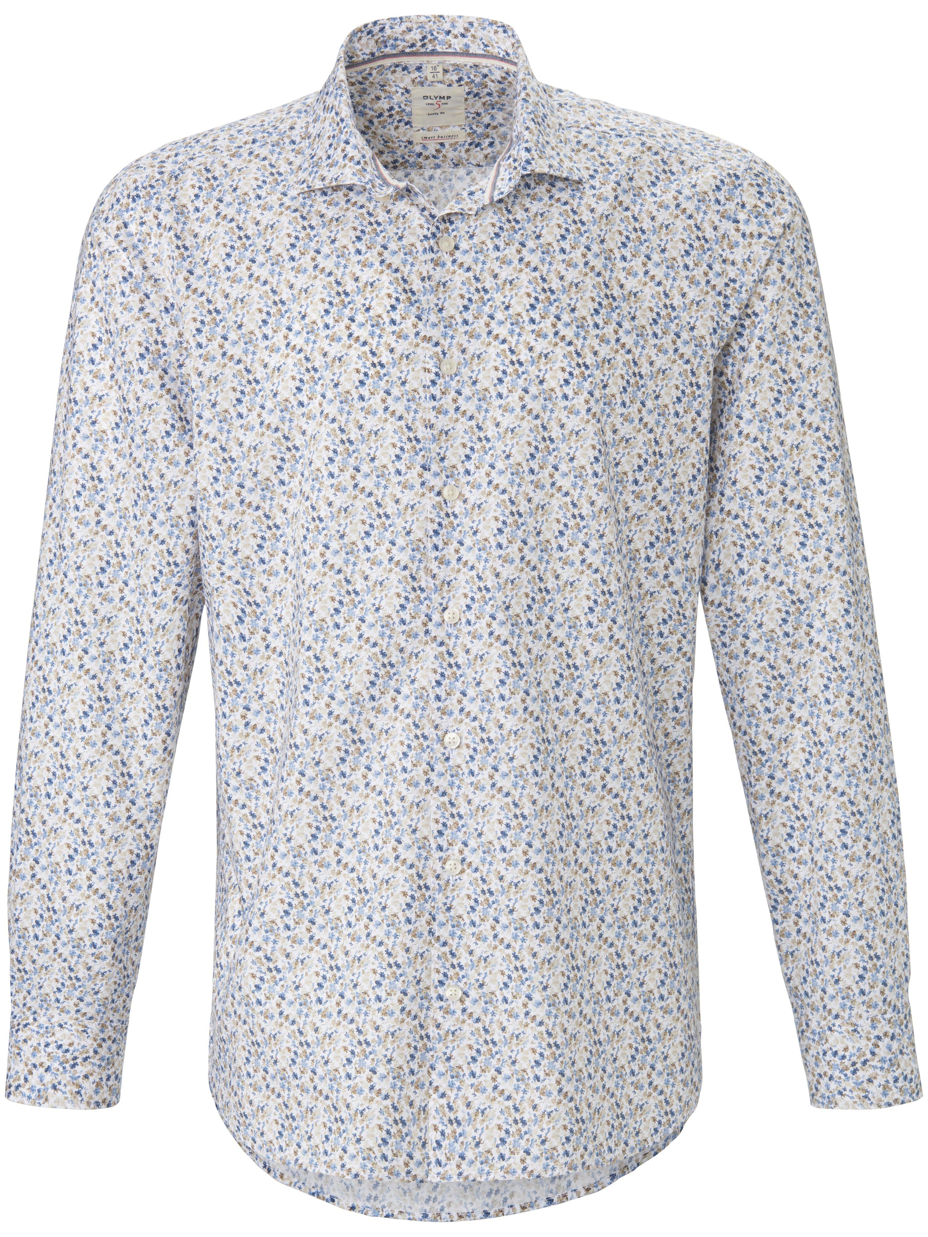 Overhemd 100% katoen print Van Olymp beige