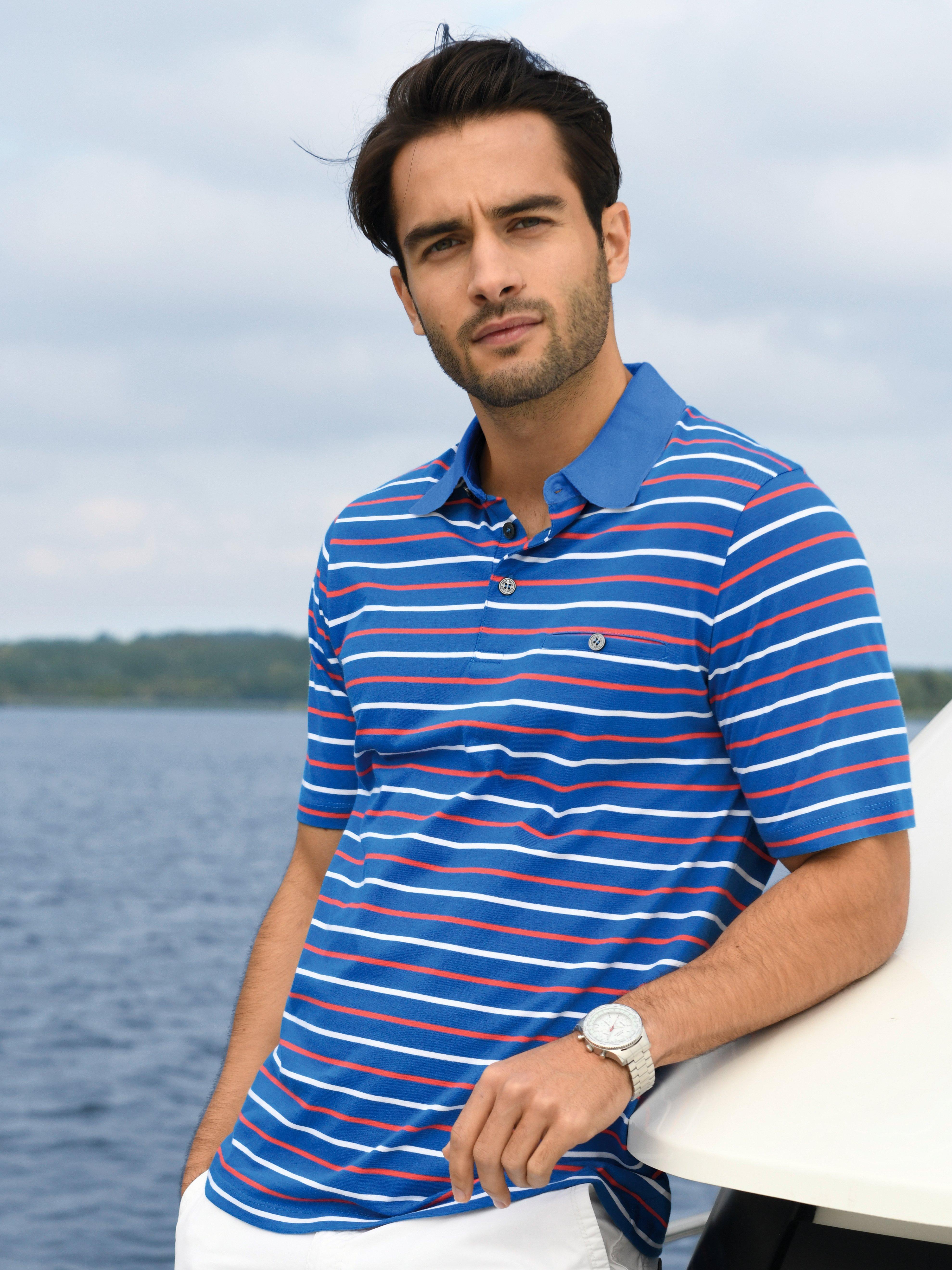 Louis Sayn - Poloshirt van 100% katoen met streepdessin