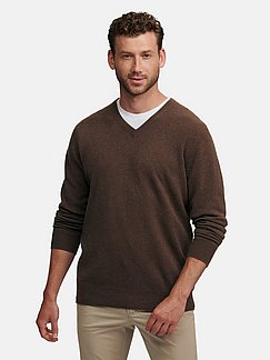 Herren Bekleidung Pullover und Strickware V-Ausschnitt Pullover Peter Hahn Cashmere Kaschmir V-pullover aus 100% premium-kaschmir in Grün für Herren 