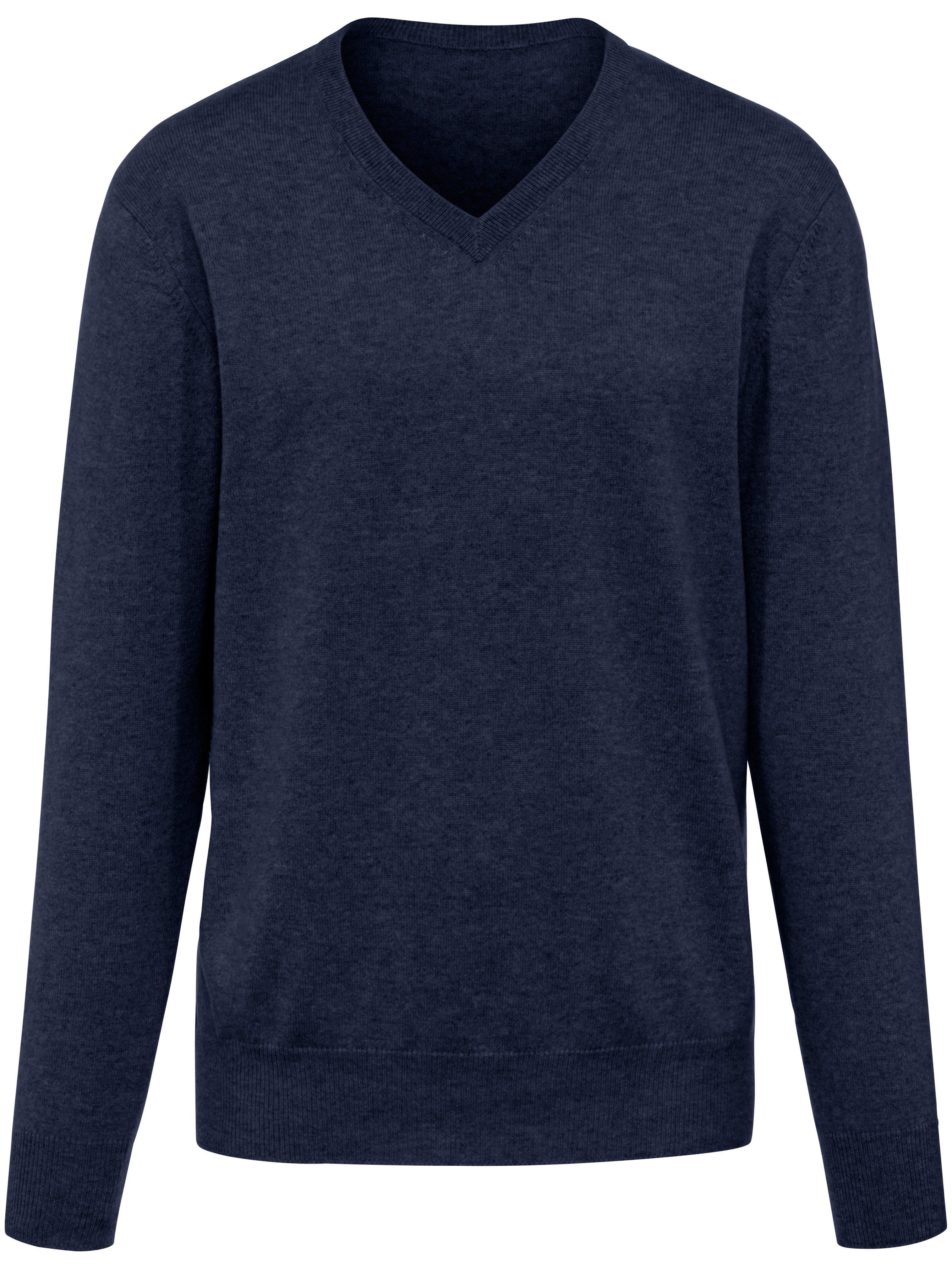 V-Pullover aus 100% Premium-Kaschmir Peter Hahn Cashmere blau günstig online kaufen