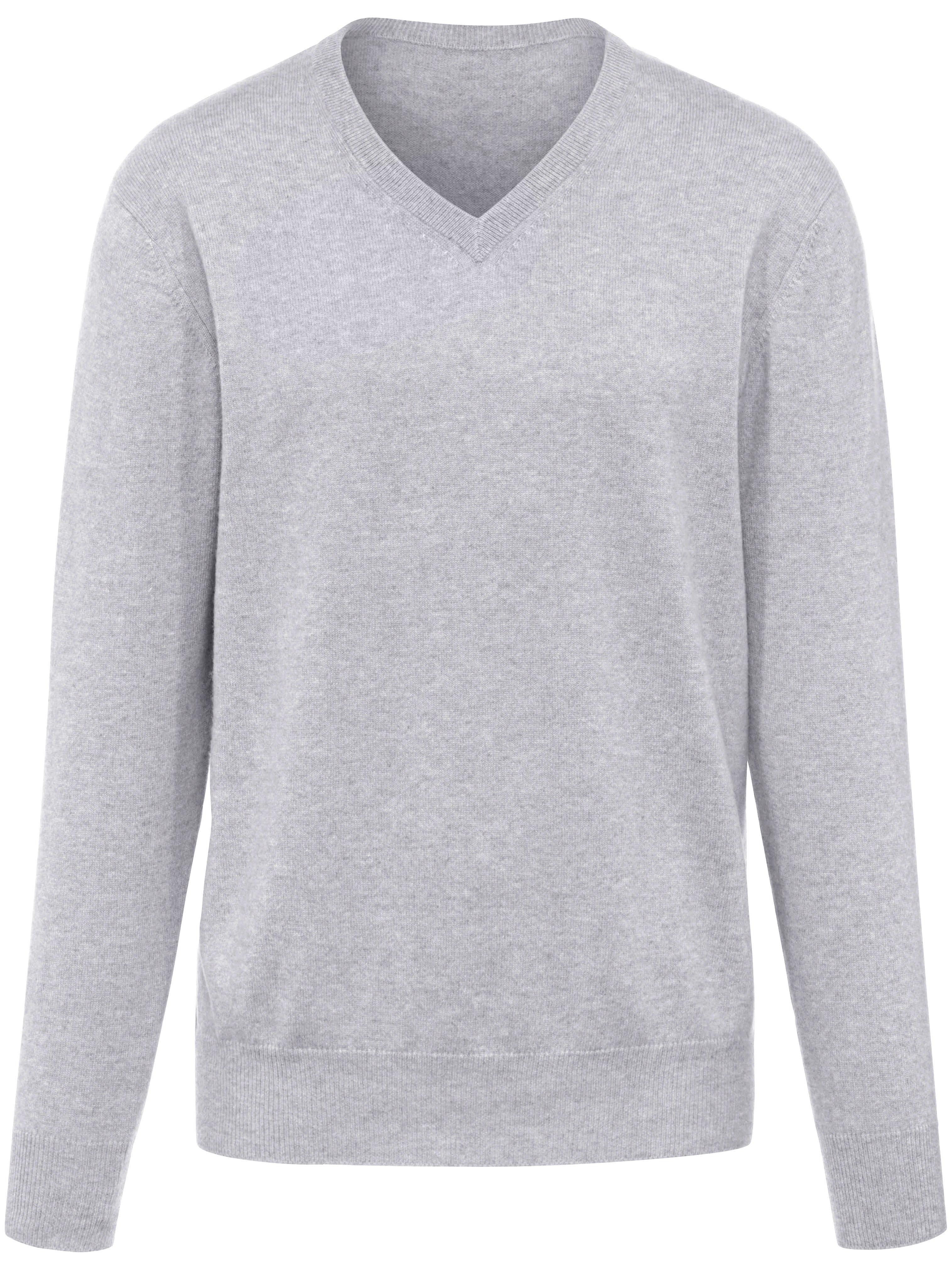 V-Pullover aus 100% Premium-Kaschmir Peter Hahn Cashmere grau günstig online kaufen