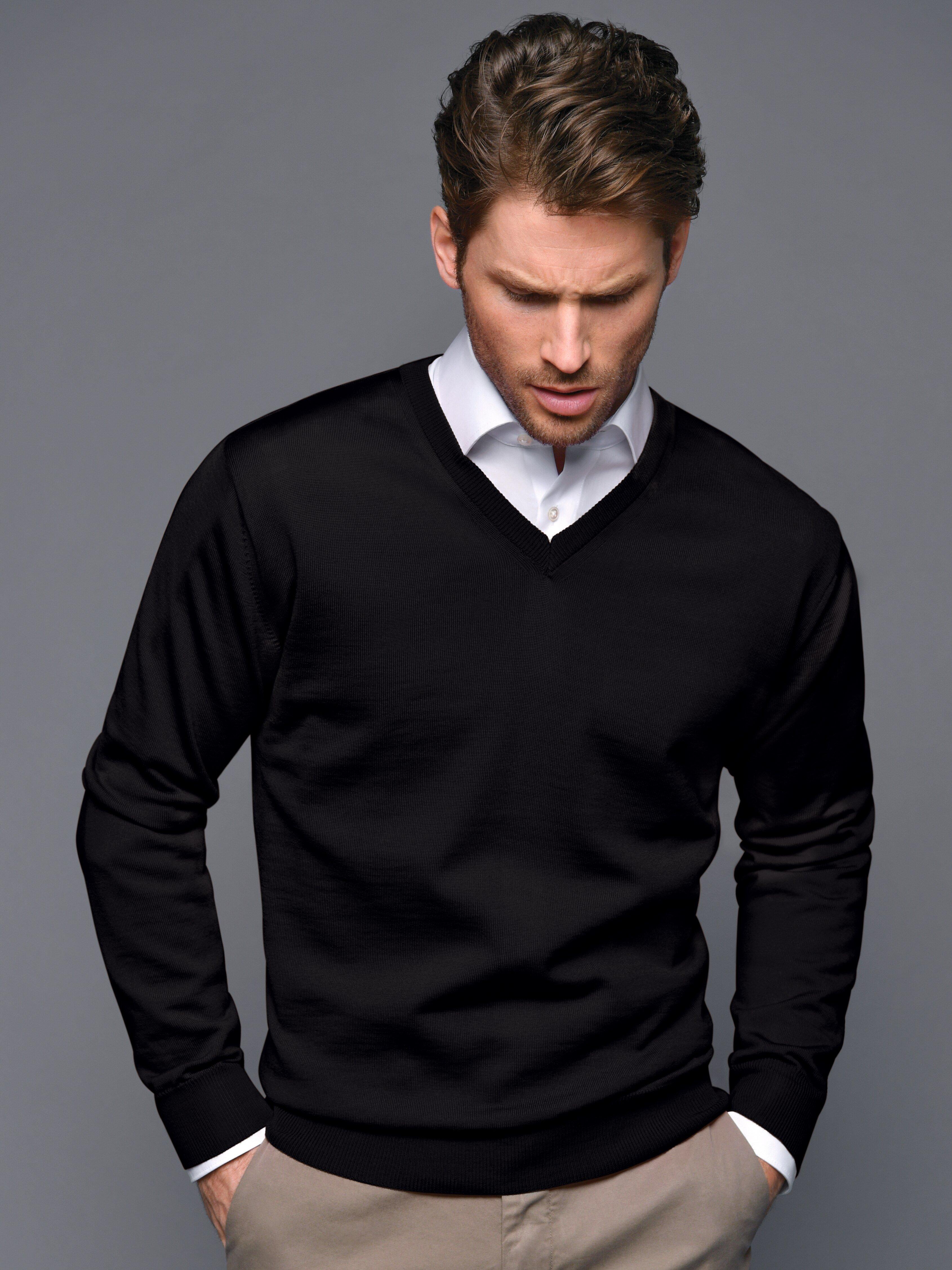Peter Hahn - V-Pullover aus 100% Schurwolle-Merino extrafein
