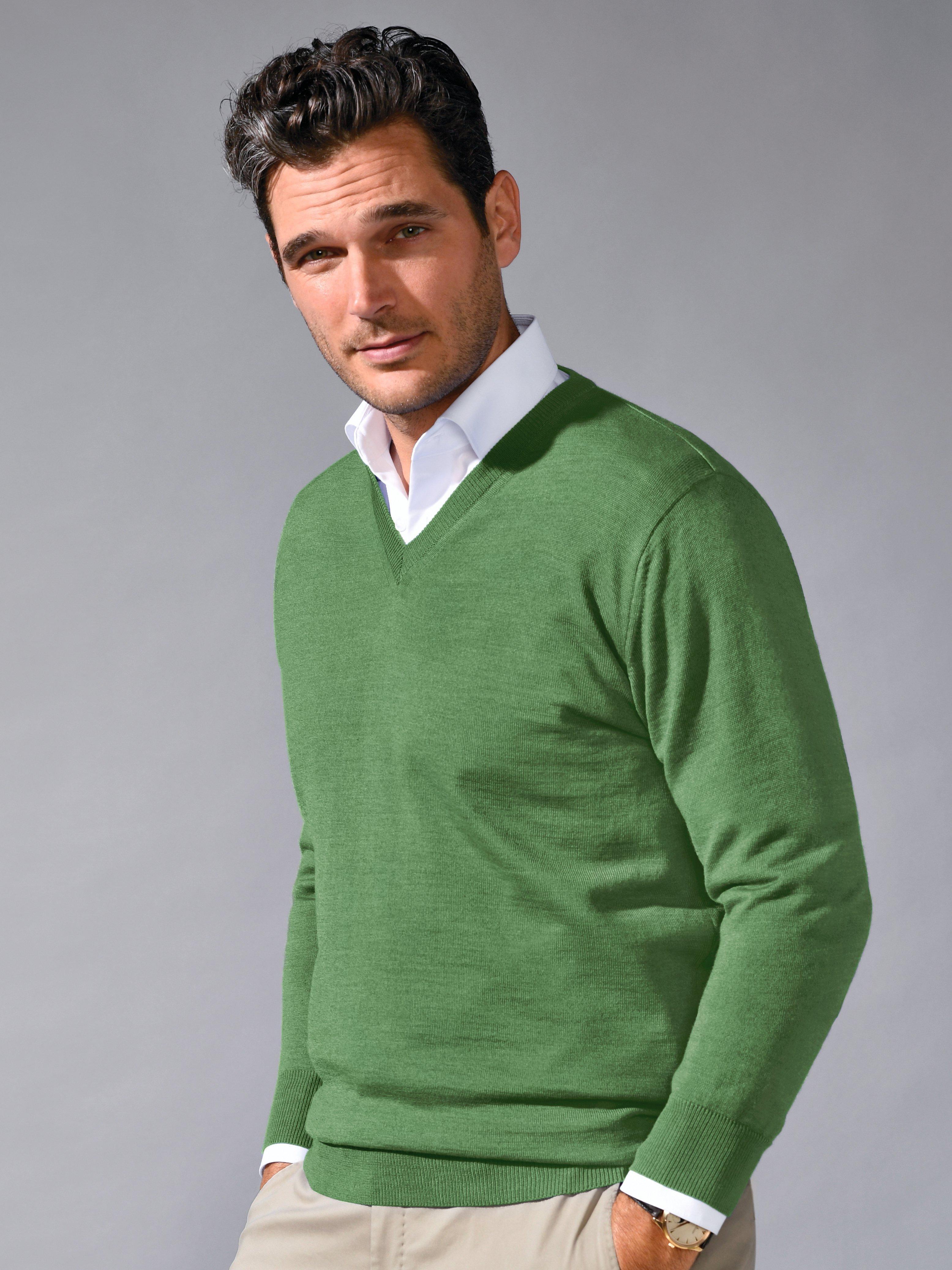 Peter Hahn - V-Pullover aus 100% Schurwolle-Merino extrafein