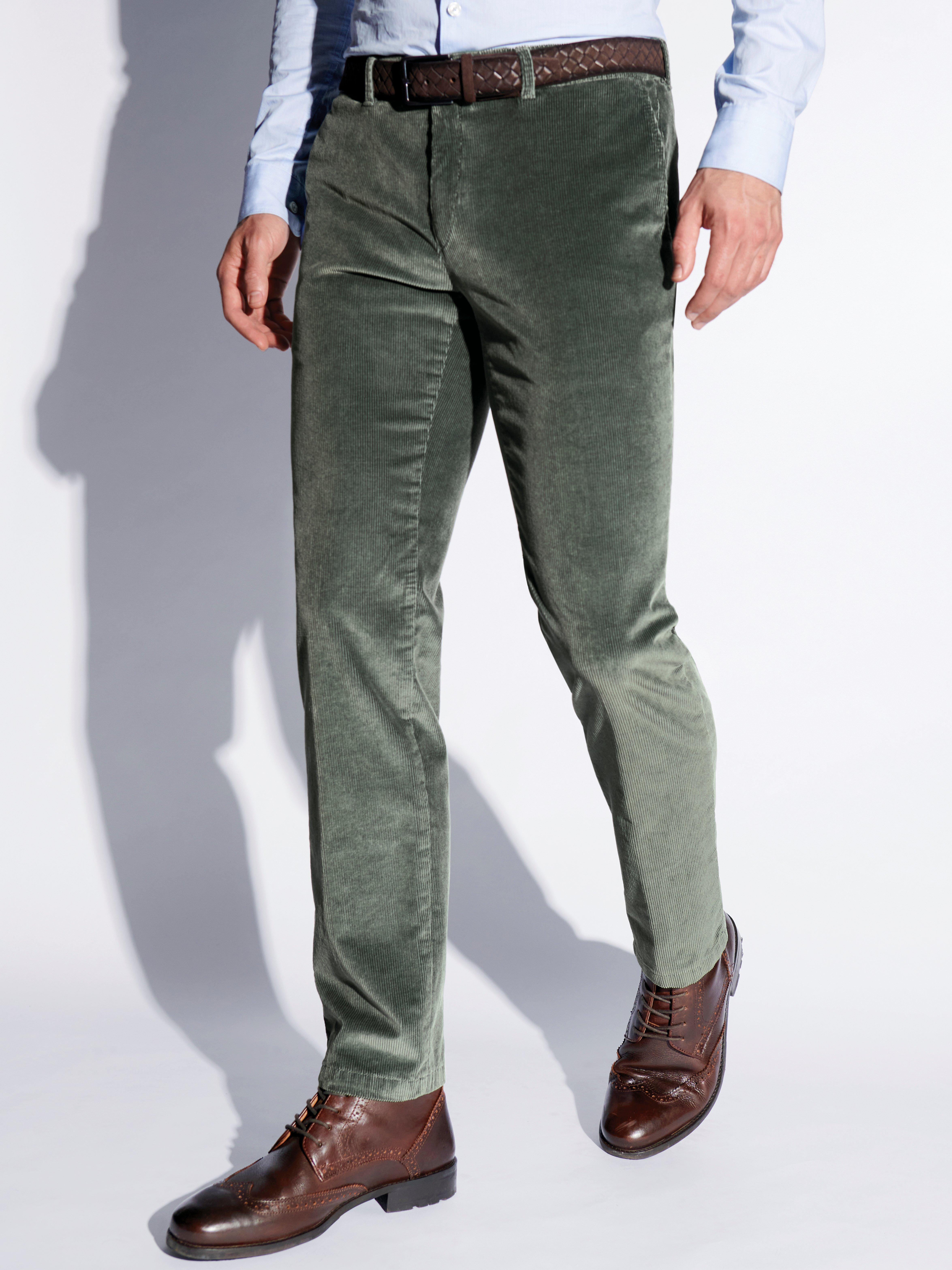 Brax Feel Good - Modern Fit-cordbroek model Felix - groen