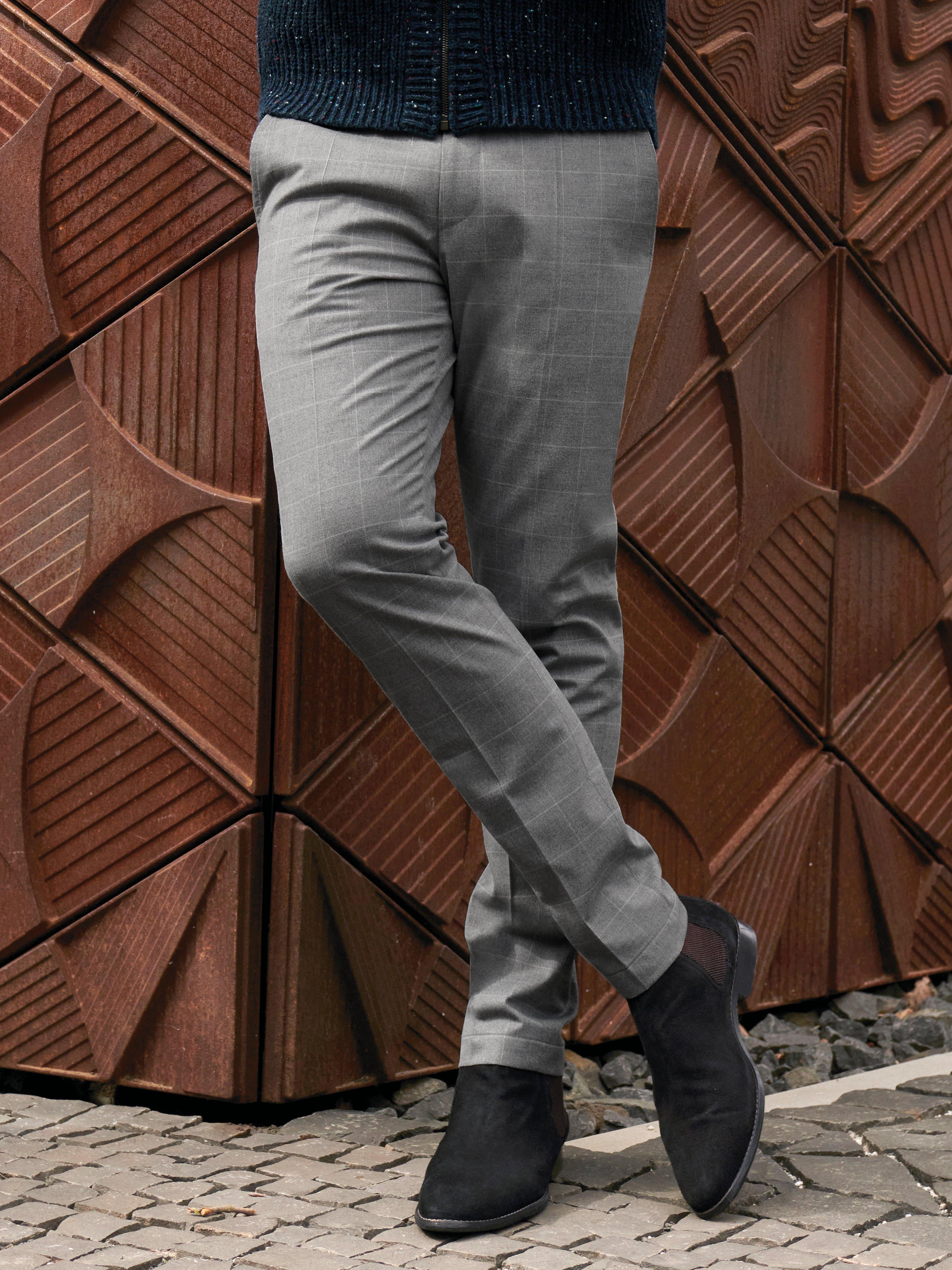 Pierre Cardin - Broek met modern ruitdessin - grijs