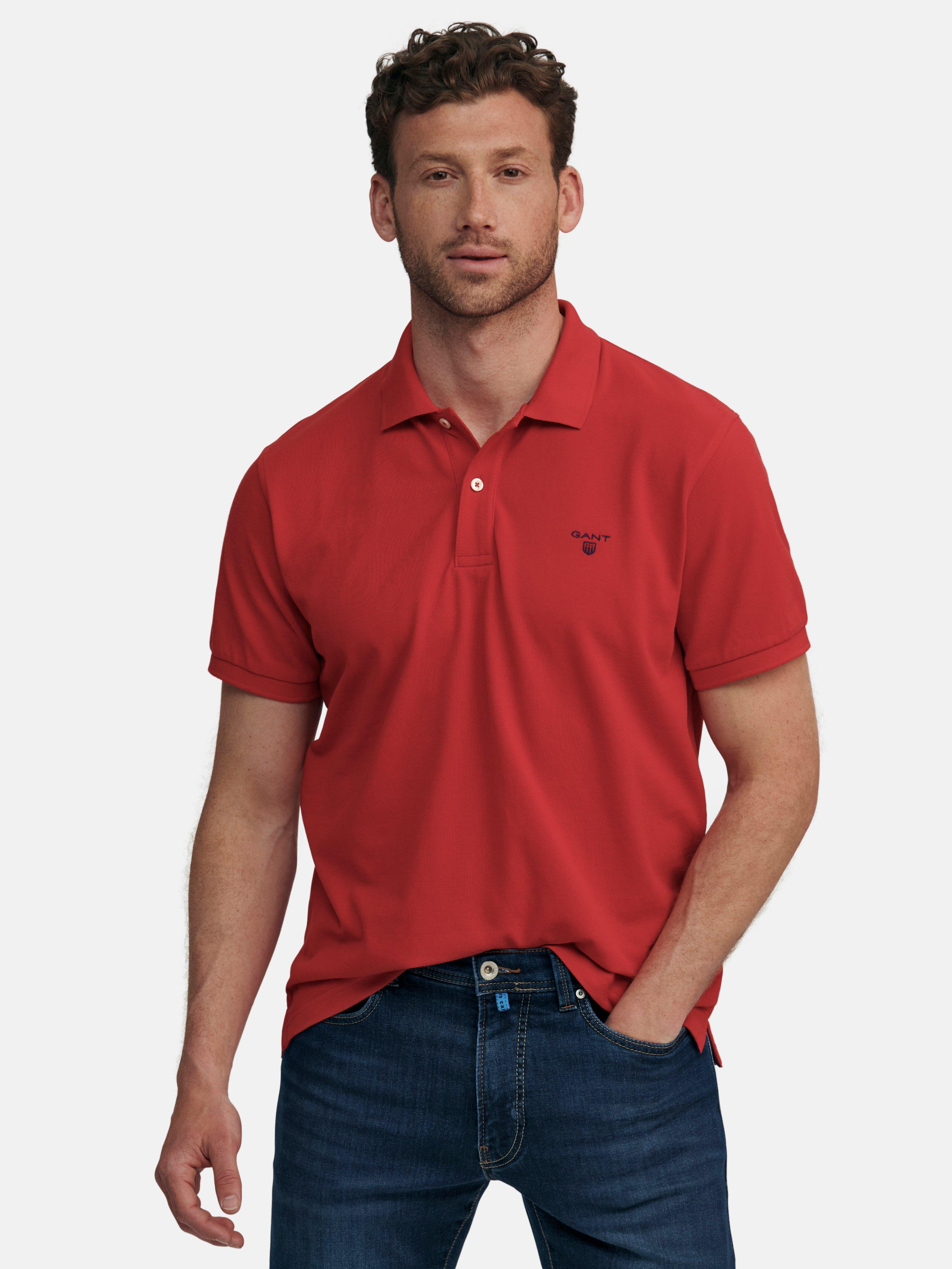 red polo with jeans