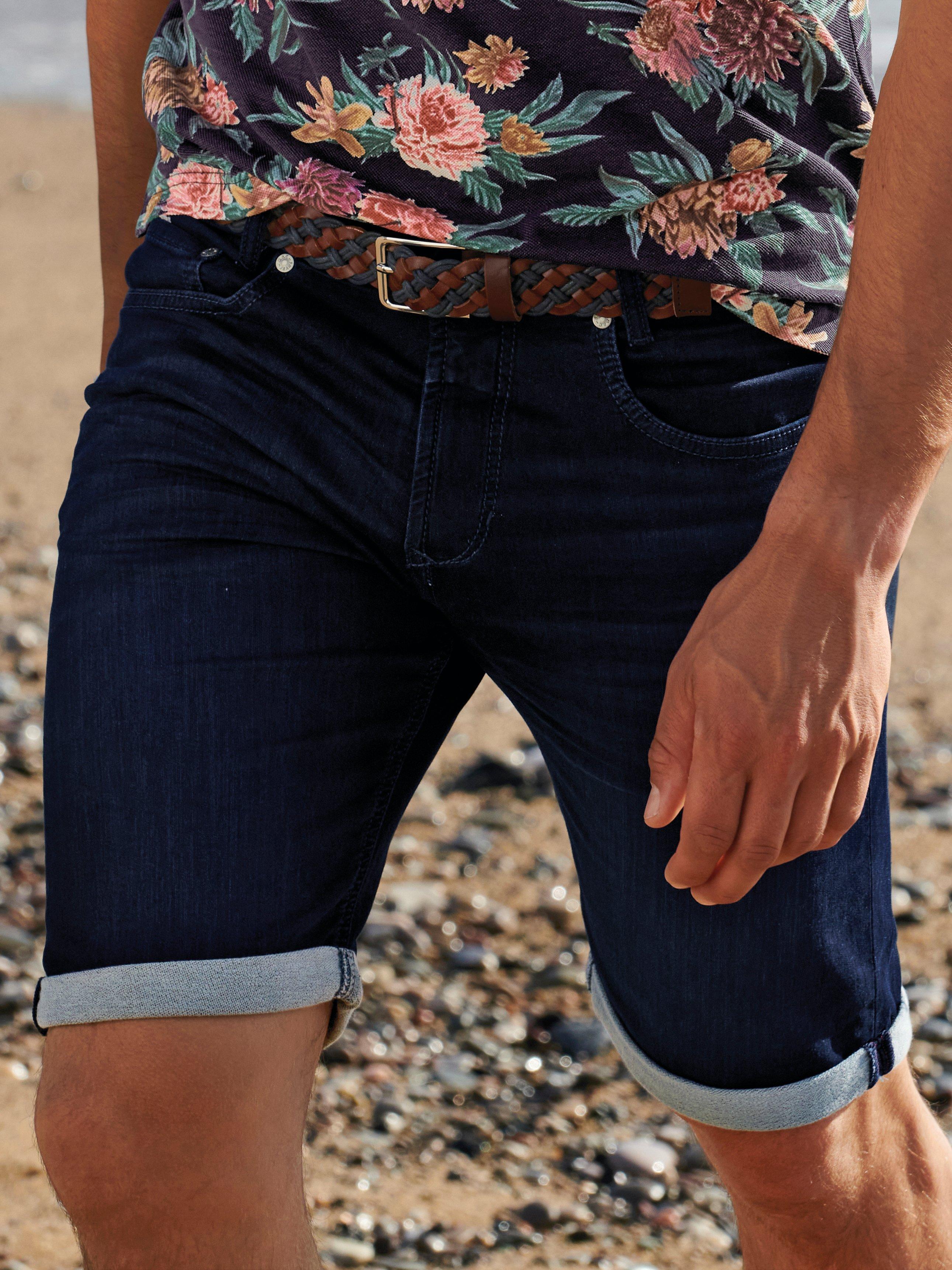 Mac - Bermuda in 5-pocketsmodel van elastisch jogg-denim