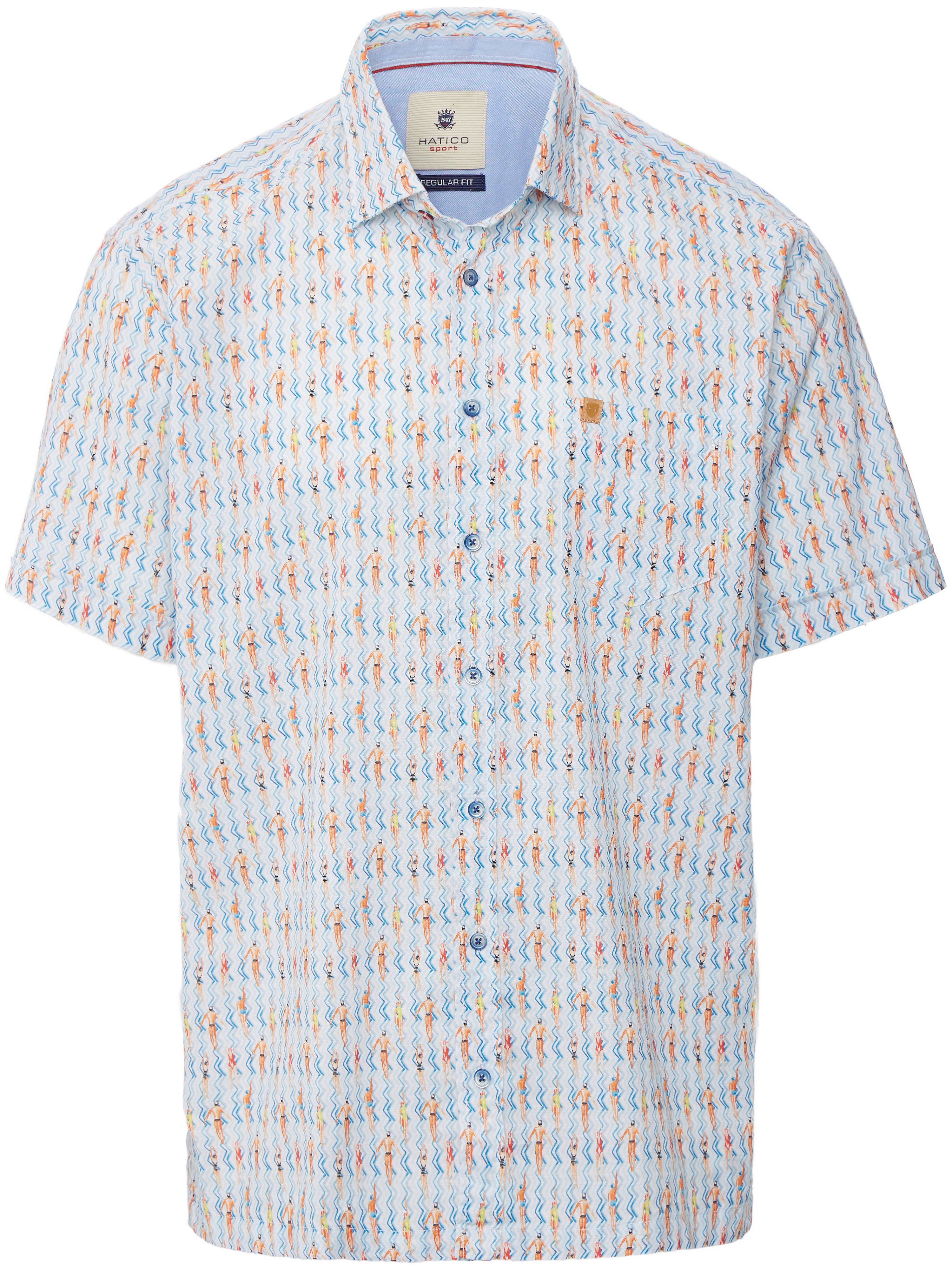 Overhemd 100% katoen Van Hatico Sports blauw
