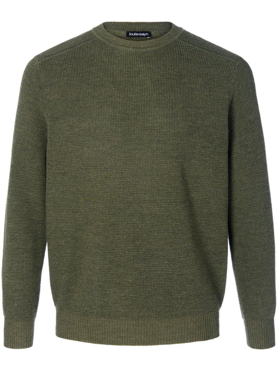 Trui 100% scheerwol ronde hals Van Louis Sayn groen