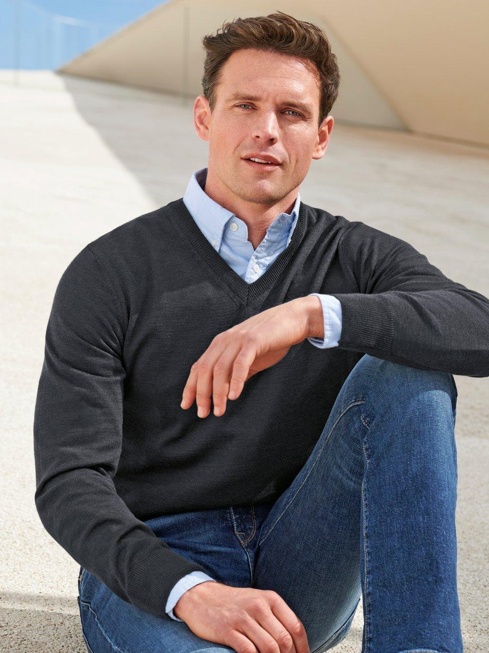 Peter Hahn - Trui van 100% scheerwol met V-hals