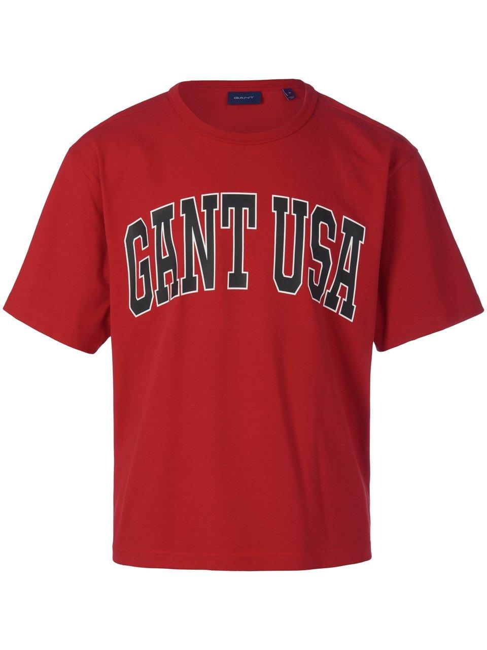 Shirt ronde hals 100% katoen Van GANT rood
