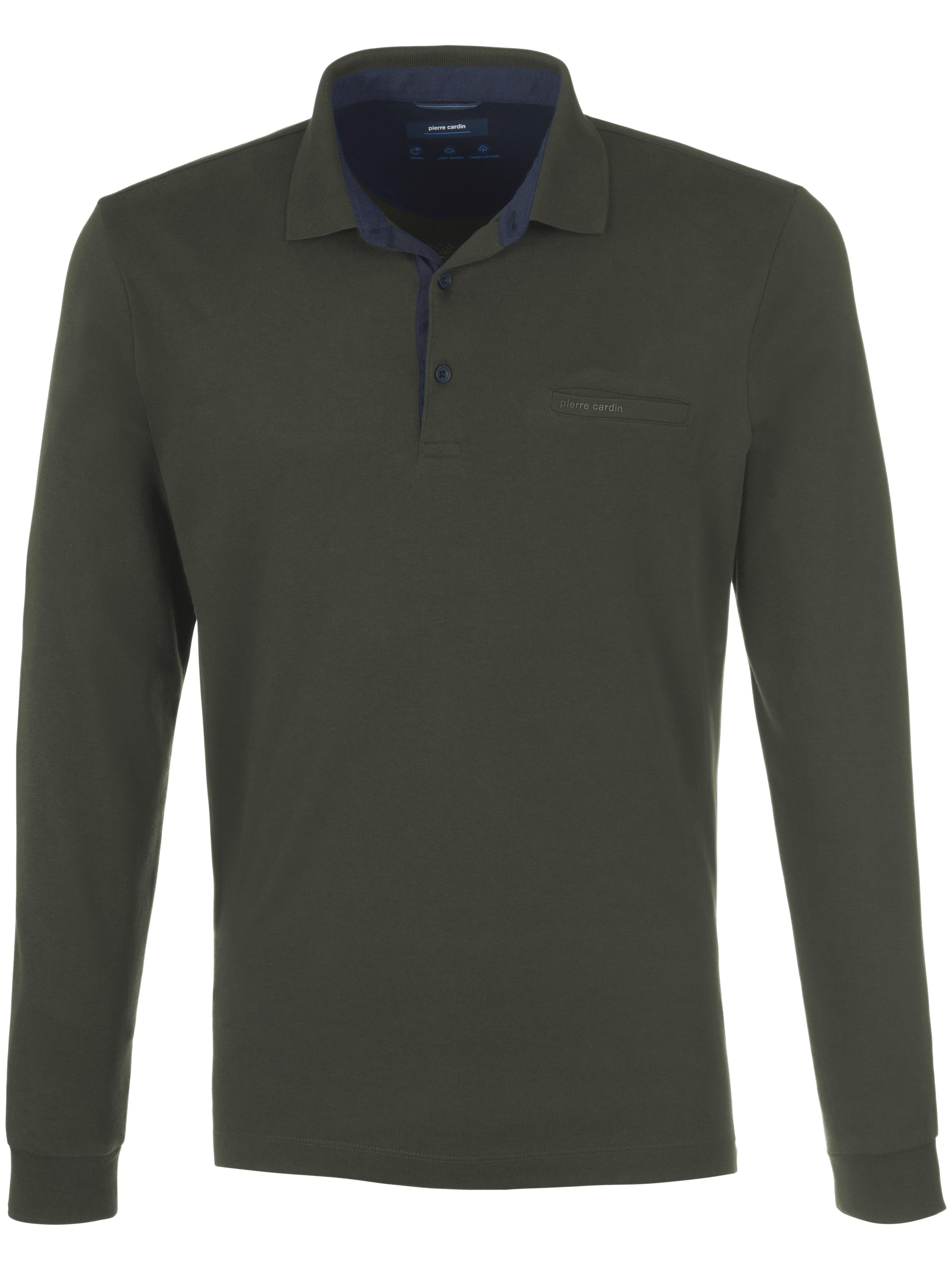 Poloshirt 100% katoen lange mouwen Van Pierre Cardin groen