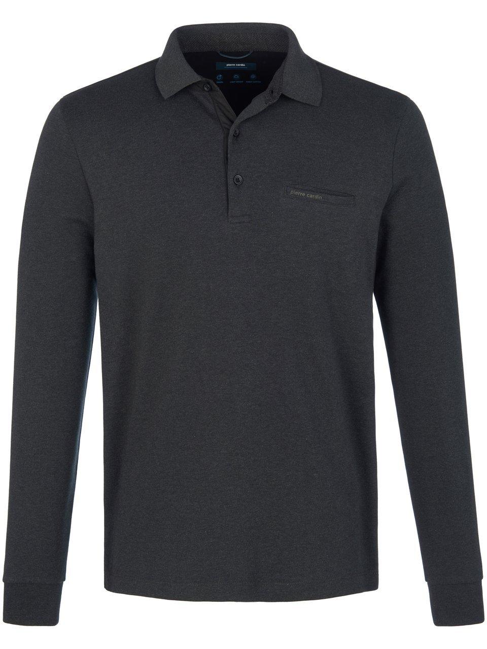 Poloshirt 100% katoen lange mouwen Van Pierre Cardin grijs