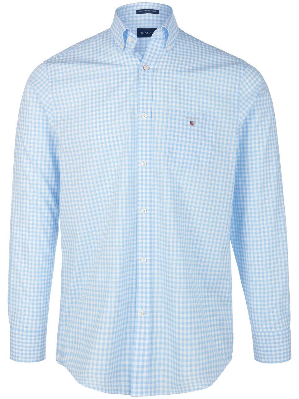 Gant - Gingham Blauw Ruit - L - Heren - Regular-fit