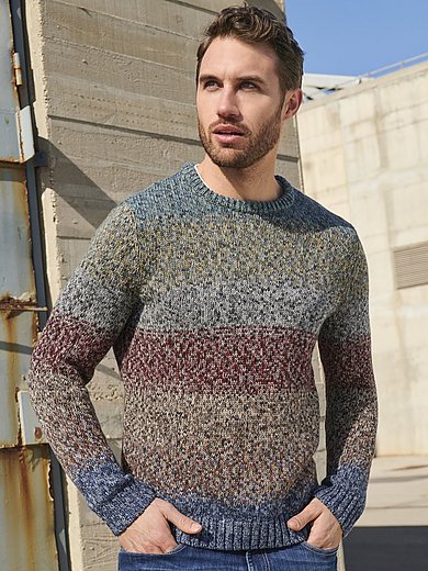 Ragman - Round-neck jumper in 100% cotton - multicoloured