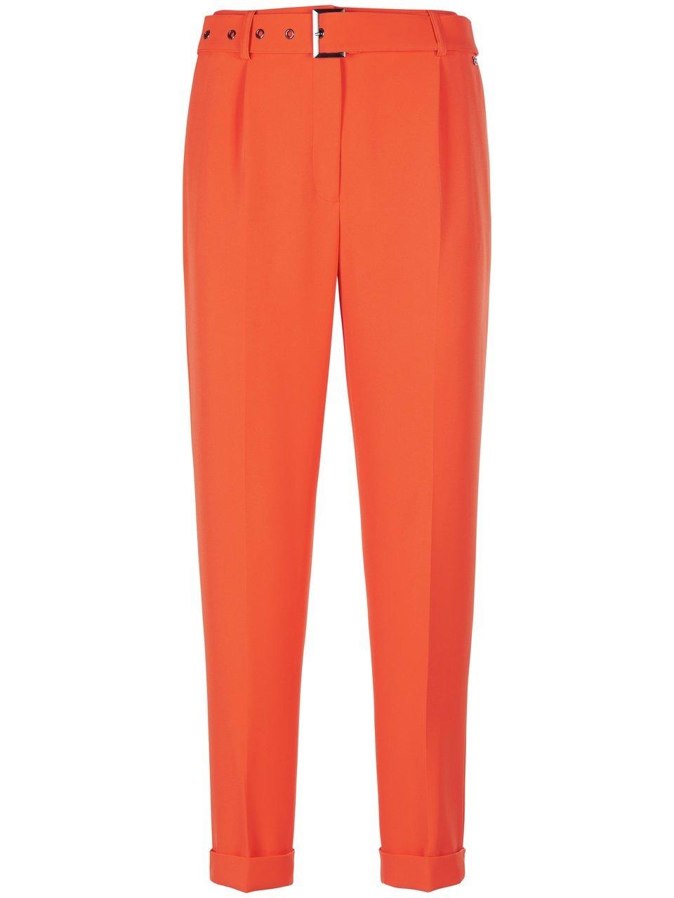 Enkellange broek stoffen riem Van BASLER oranje