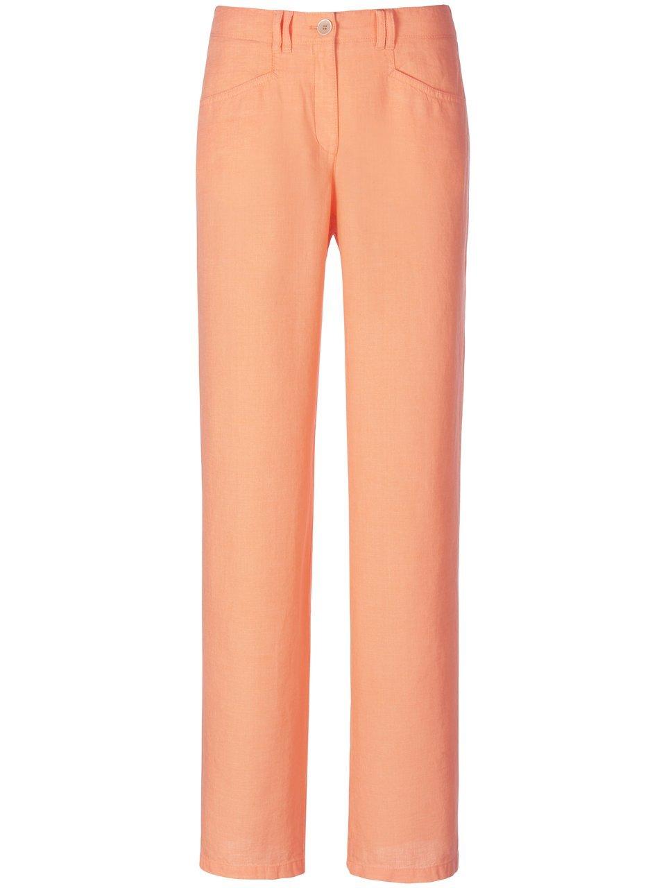 Feminine Fit-broek model Farina 100% linnen Van Brax Feel Good oranje