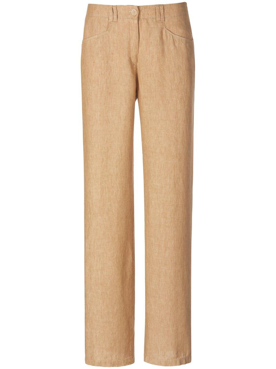 Feminine Fit-broek model Farina 100% linnen Van Brax Feel Good beige