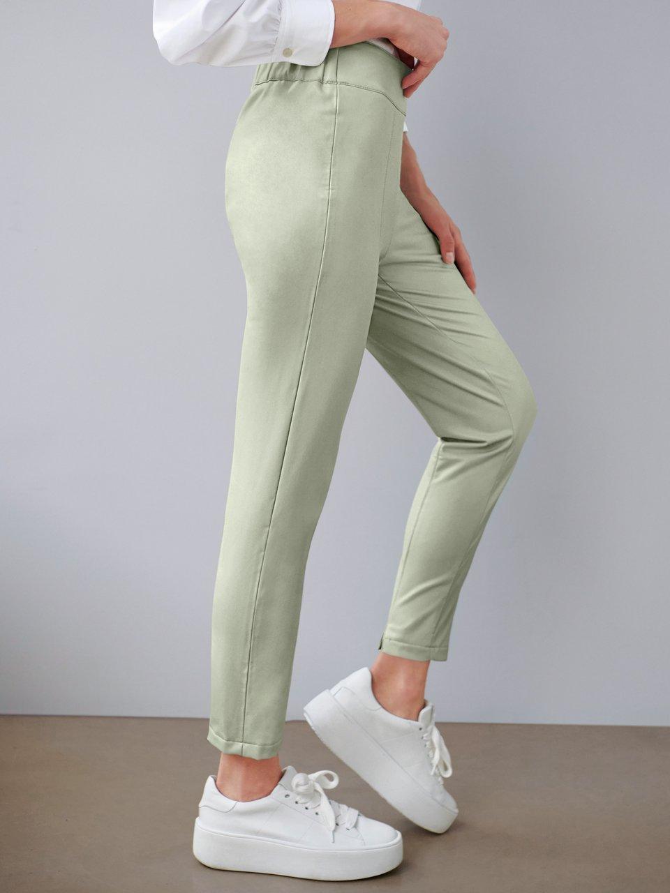 BASLER - Imitatieleren broek met zijsplitjes