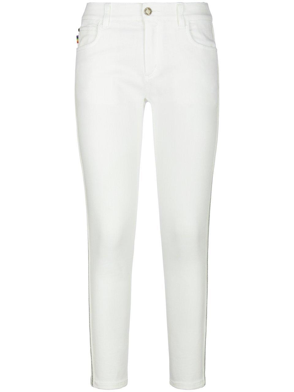 Enkellange skinny jeans glitters Van Wonderjeans wit