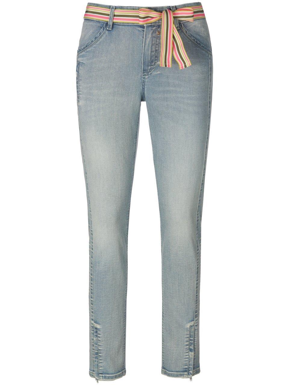 Enkellange skinny-jeans stoffen riem Van Glücksmoment denim