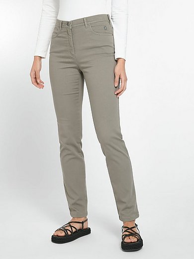 hans friktion I nåde af Relaxed by Toni - 5-pocket trousers with elasticated waistband - olive