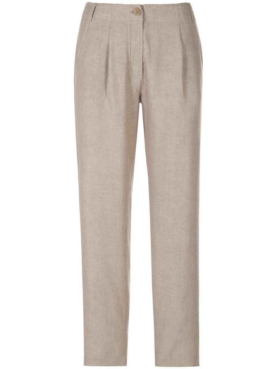 Enkellange broek 100% linnen Van PETER HAHN PURE EDITION beige