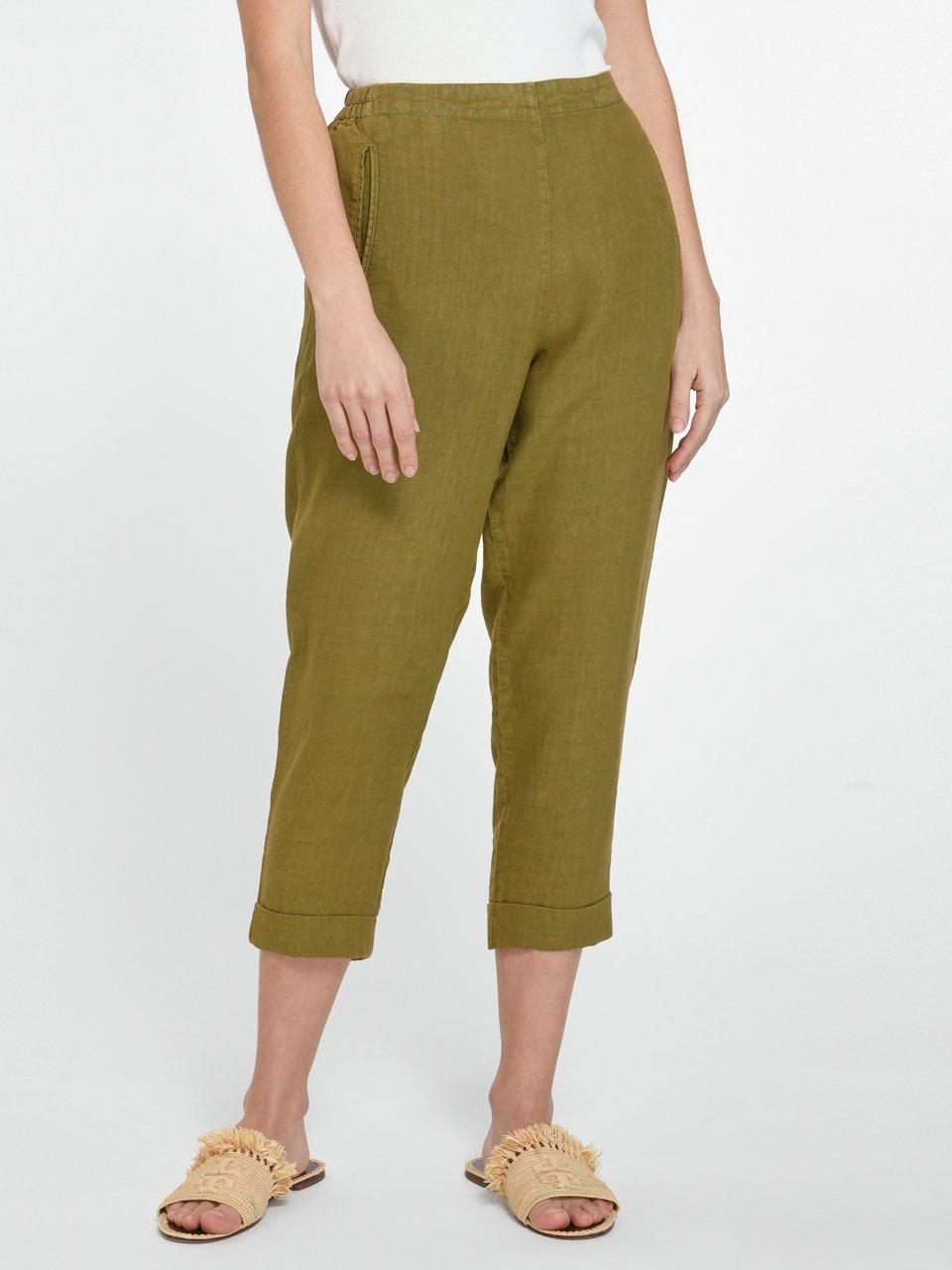 Pantalon taille élastique en coton et lin pour femmes - Mode