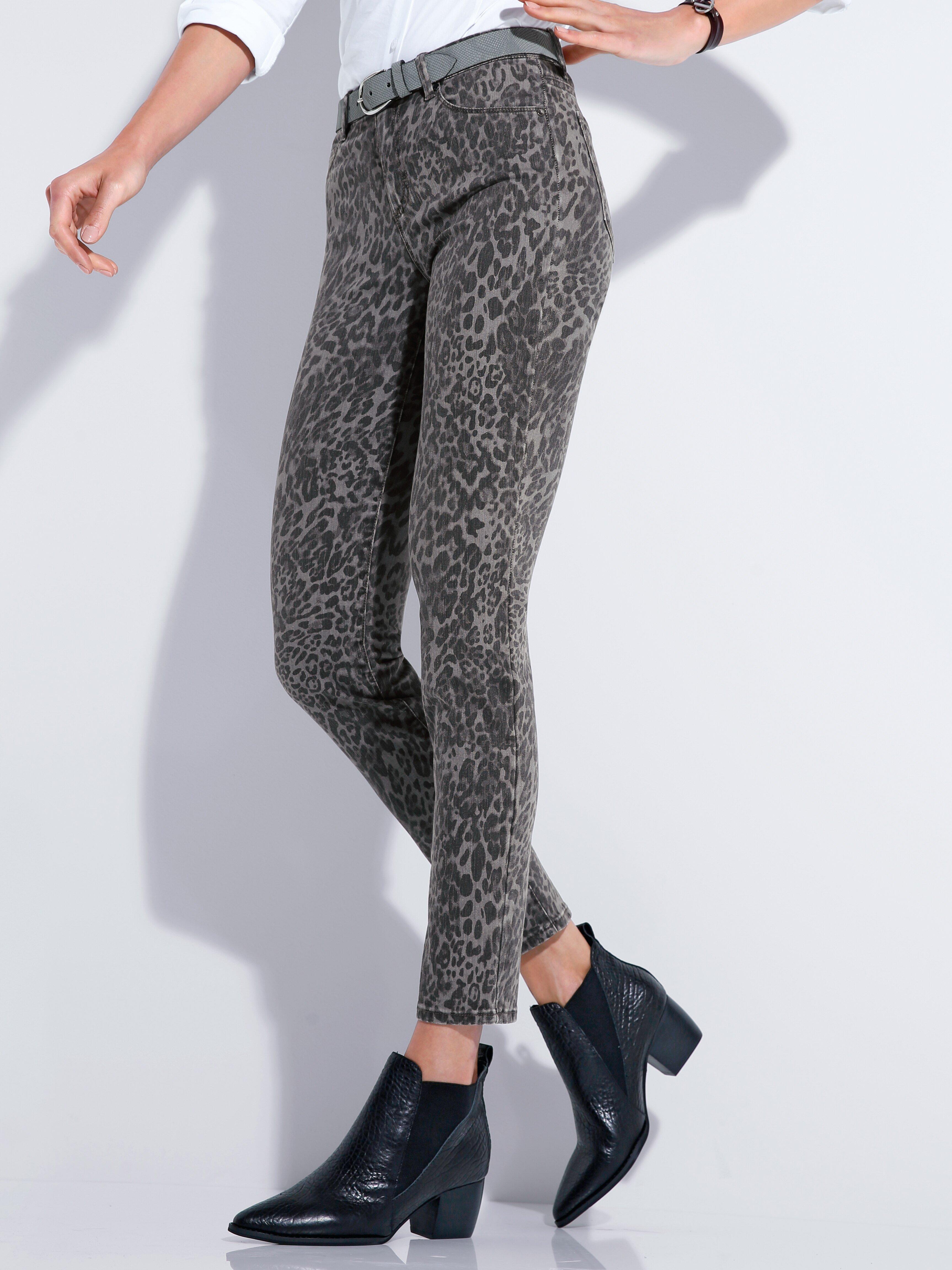 grey leopard jeans