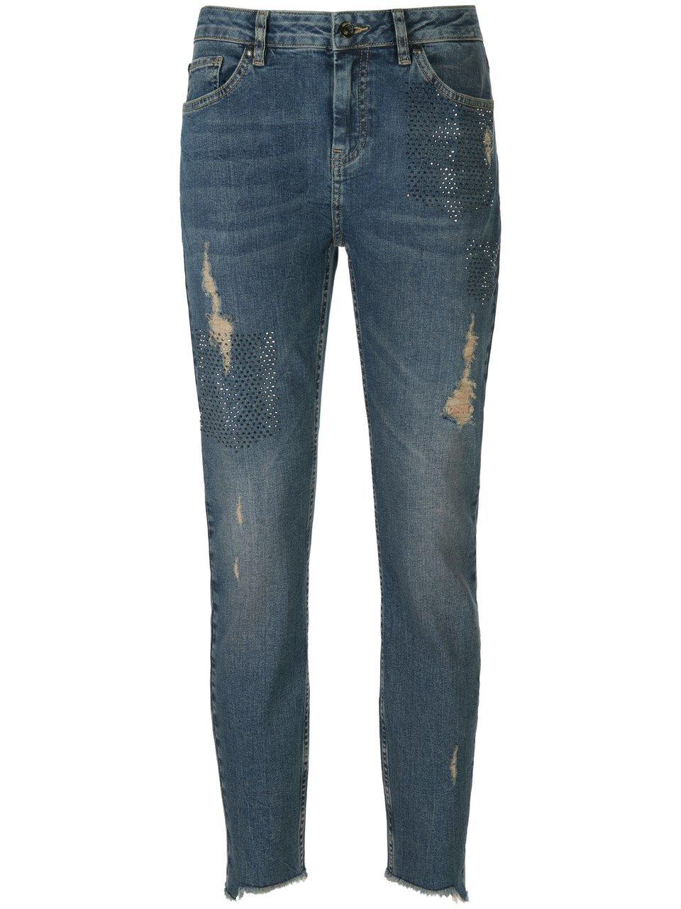 Five-pocketsjeans franjezoom Van Monari blauw