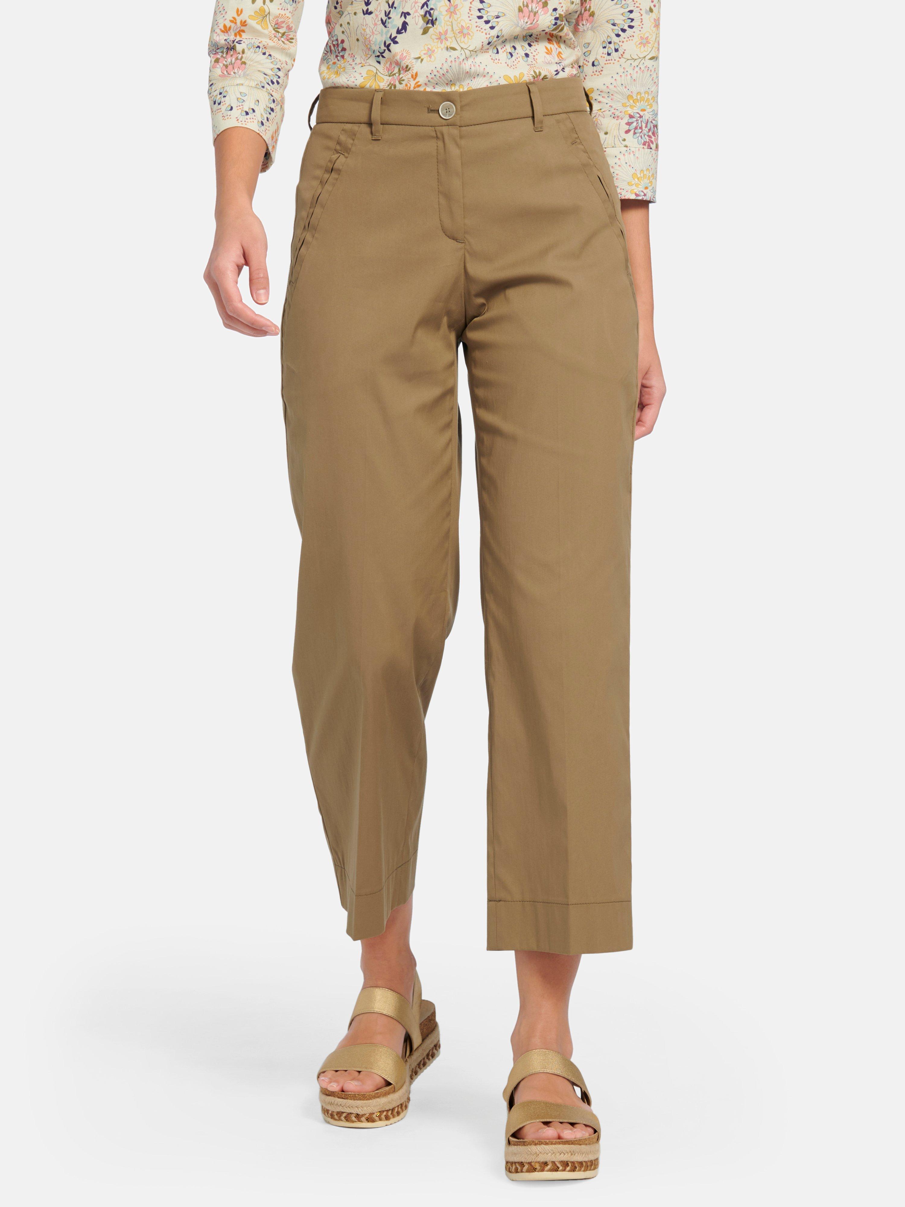 Brax Feel Good 7/8-length khaki trousers S design Maine - -