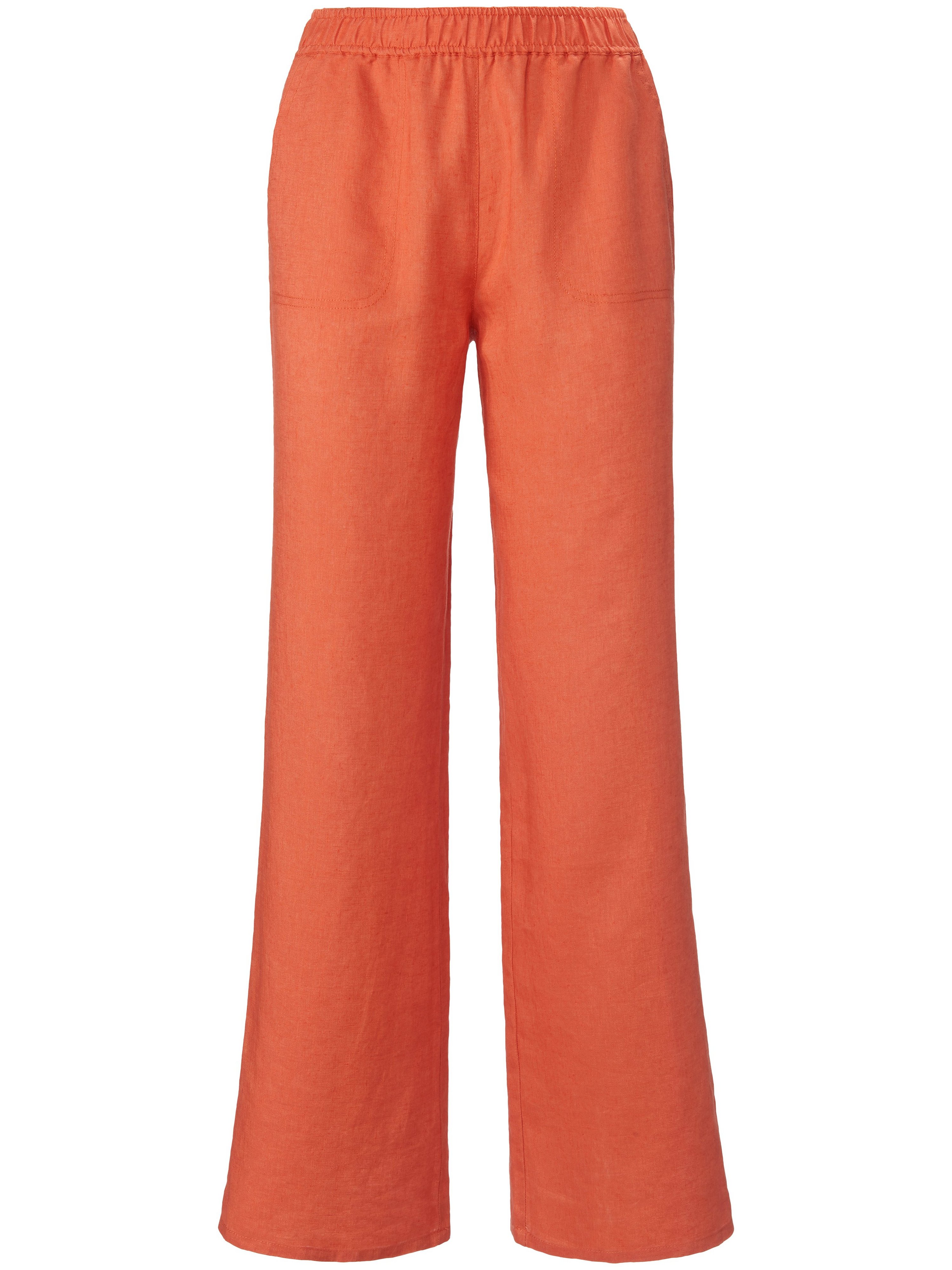 Comfortbroek pasvorm Cornelia 100% linnen Van Peter Hahn oranje