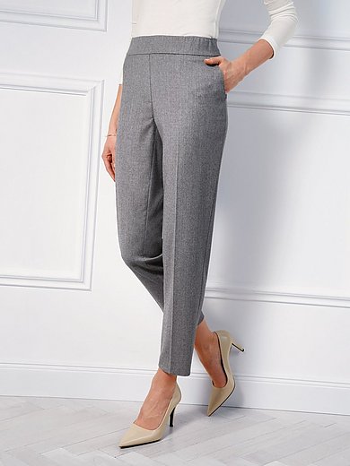 Basler - Ankle-length slip-on trousers - stone grey-mélange