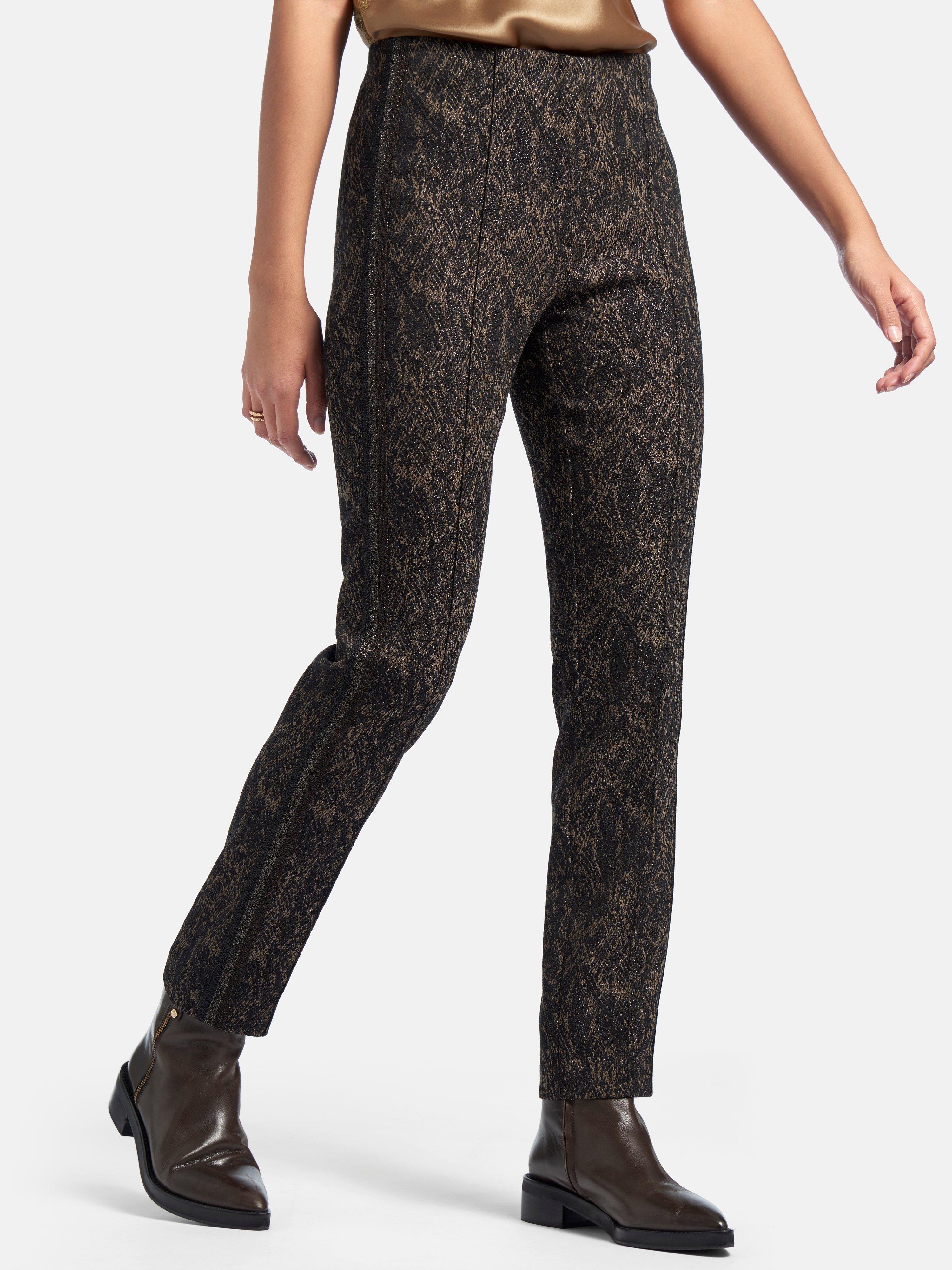 Stehmann - Enkellange broek van jacquardweefsel - zwart/noga