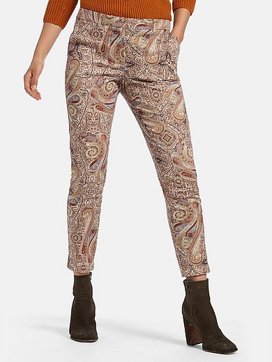Peter Hahn - Ankle-length trousers Barbara fit - beige/multicoloured